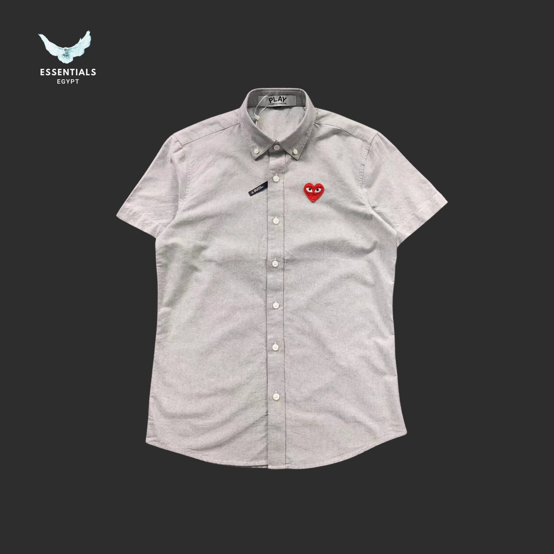 CDG Play Shirt – White Red Heart - ESSENTIALS EGYPT