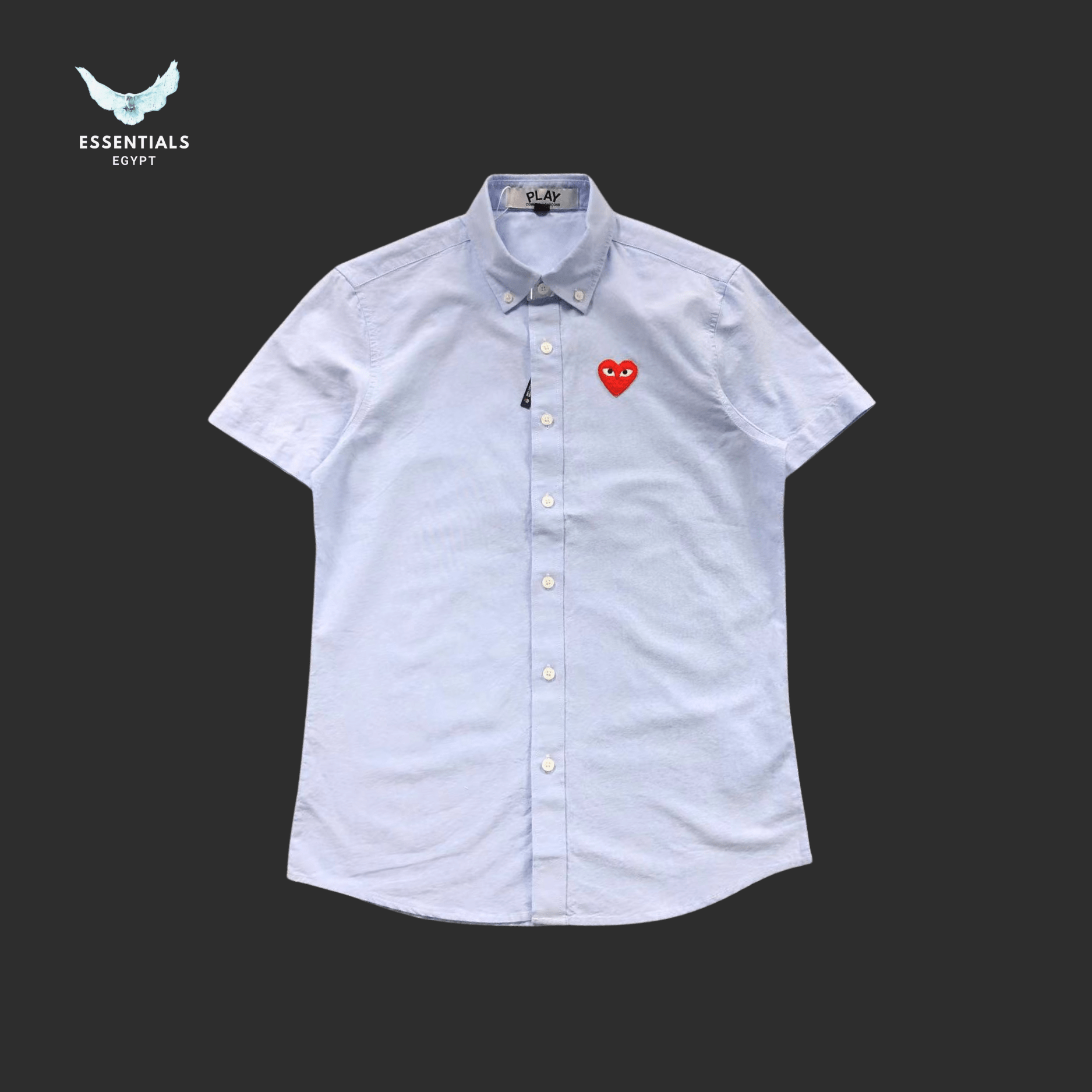 CDG Play Shirt – White Red Heart - ESSENTIALS EGYPT