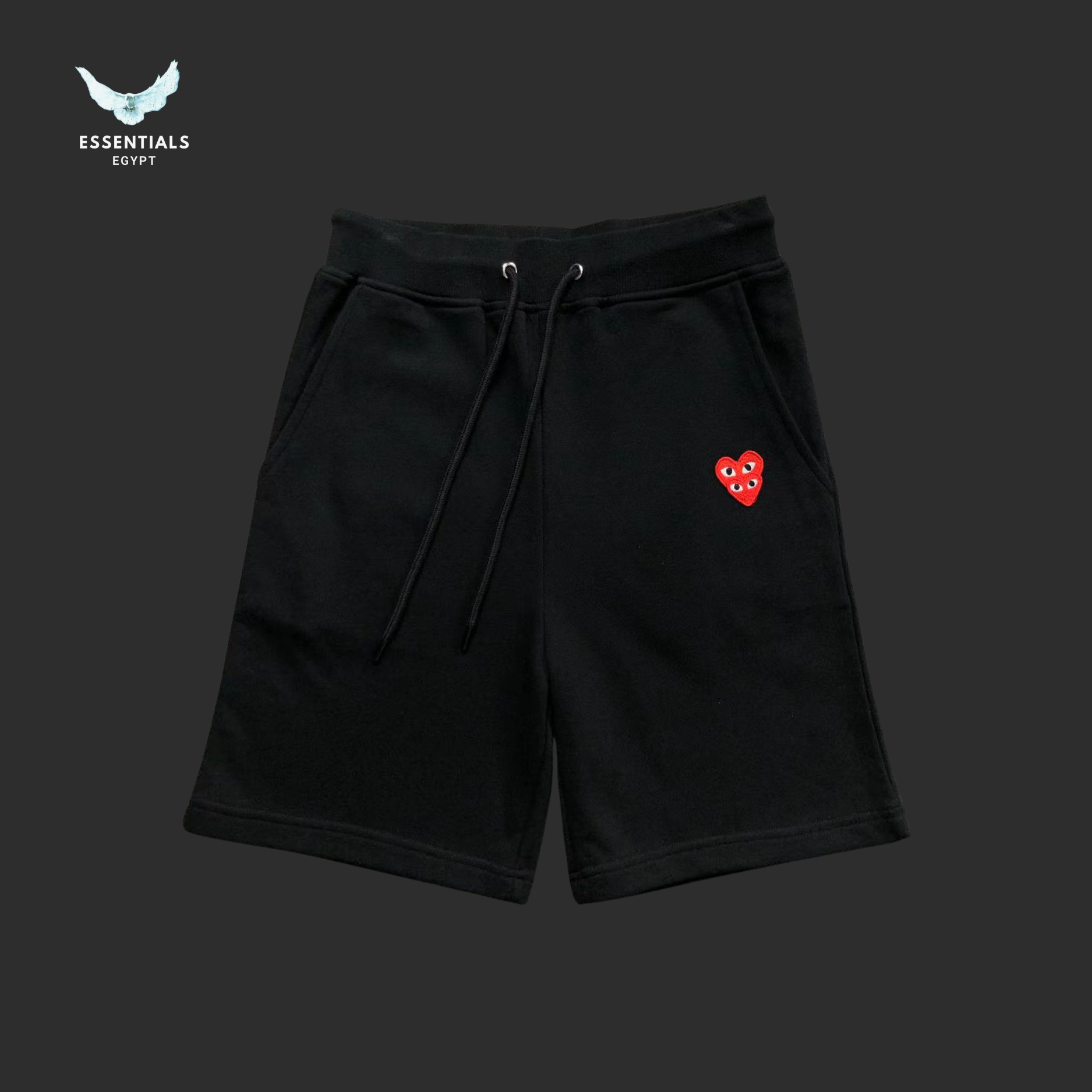 CDG Play Shorts – Red Heart Logo - ESSENTIALS EGYPT