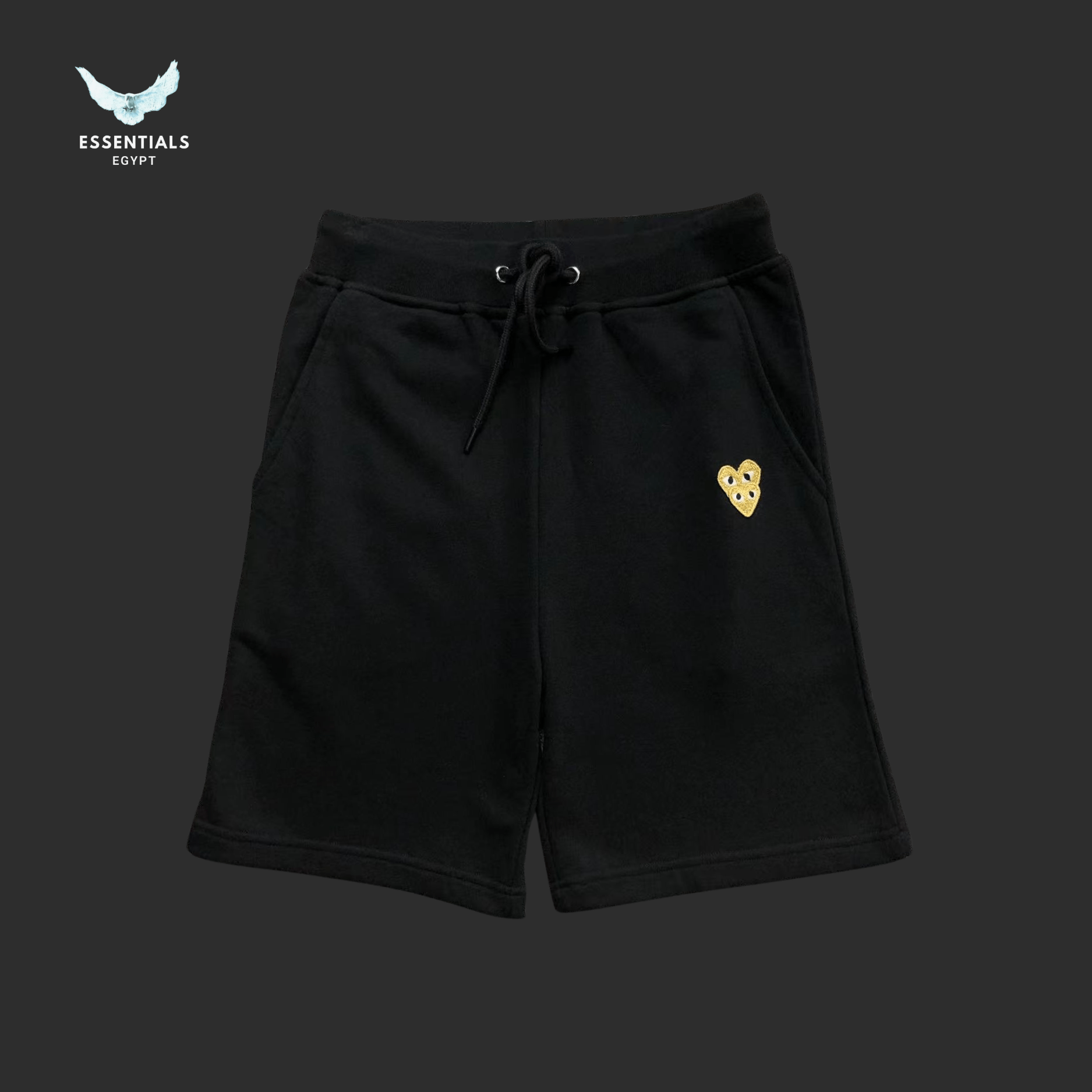 CDG Play Shorts – Yellow Heart Logo - ESSENTIALS EGYPT