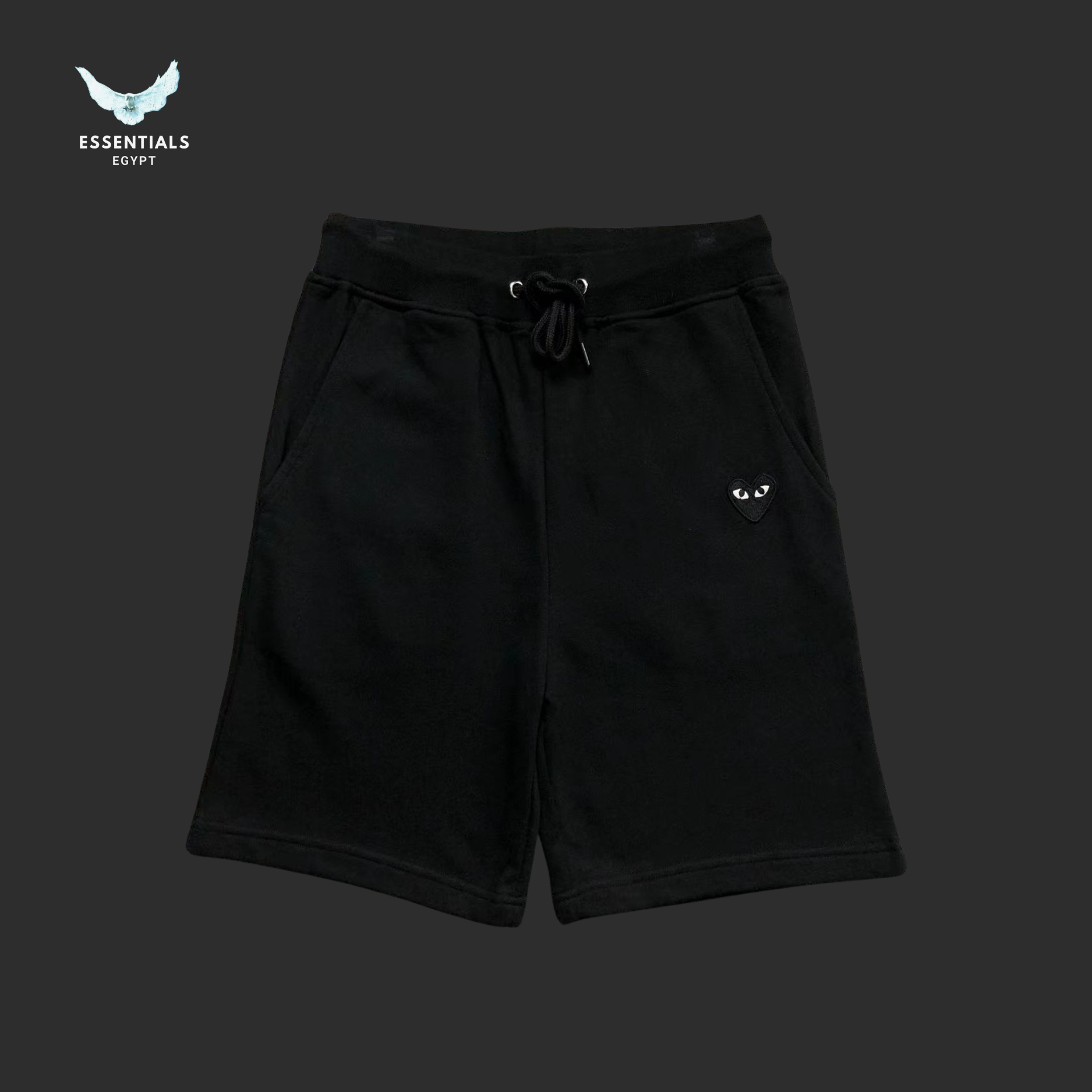 CDG Play Shorts – Plain Black Logo