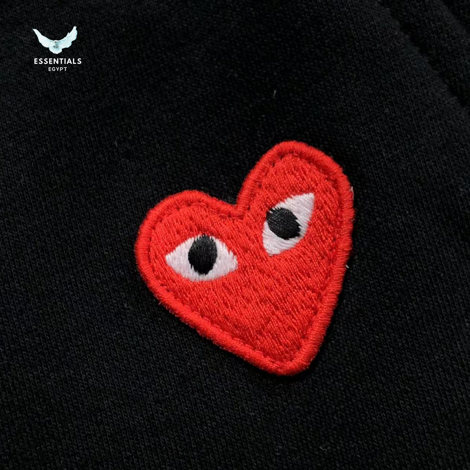 CDG Play Shorts – Heart Patch Black