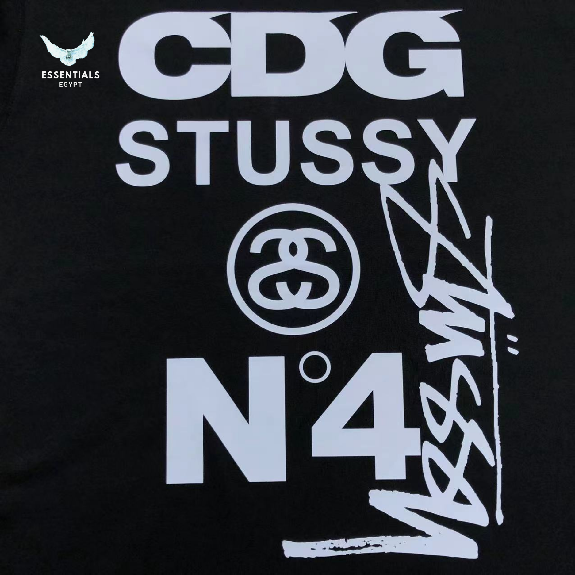 CDG Stussy T-Shirt – Graphic Logo - ESSENTIALS EGYPT