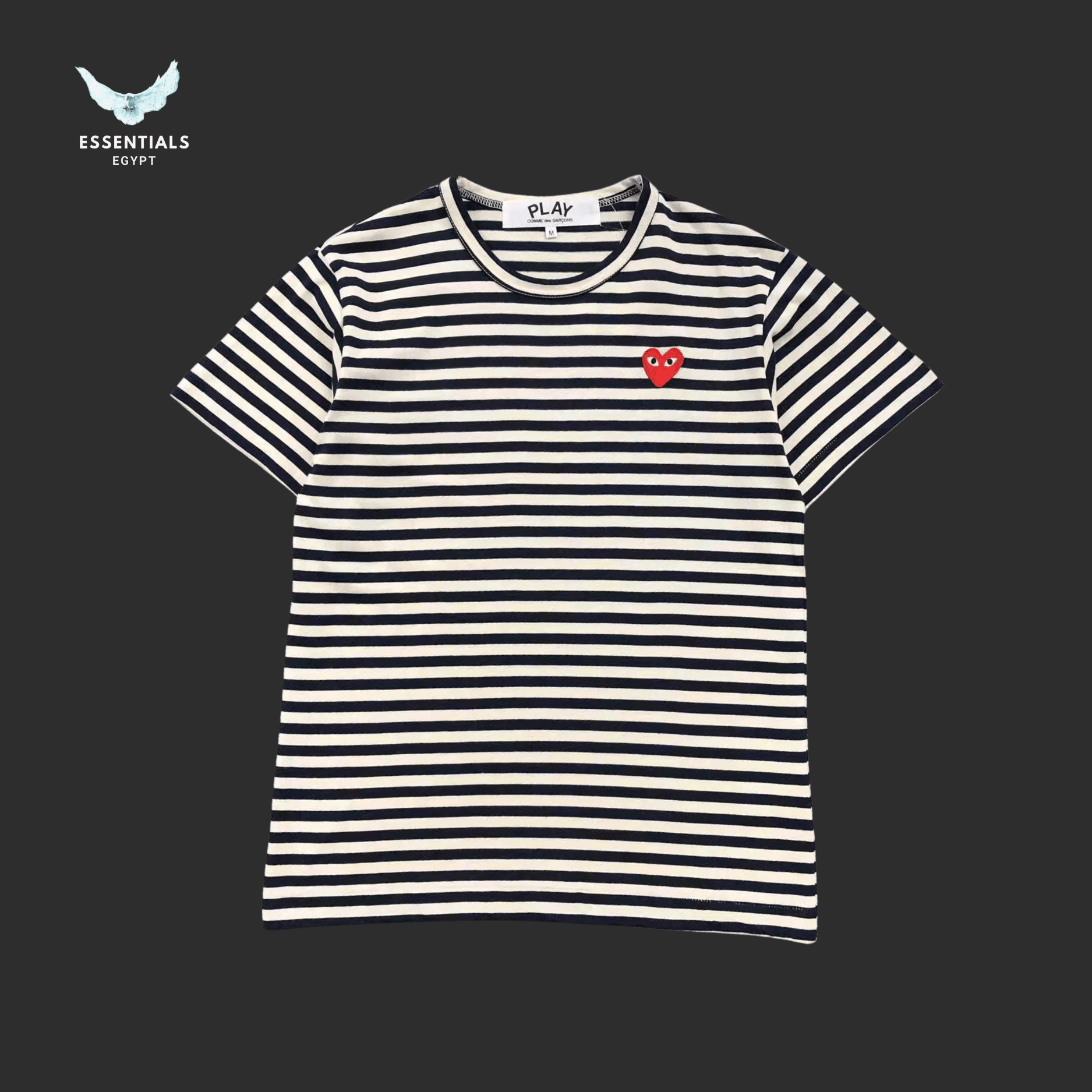 CDG Play T-Shirt – Rainbow Stripe Heart - ESSENTIALS EGYPT