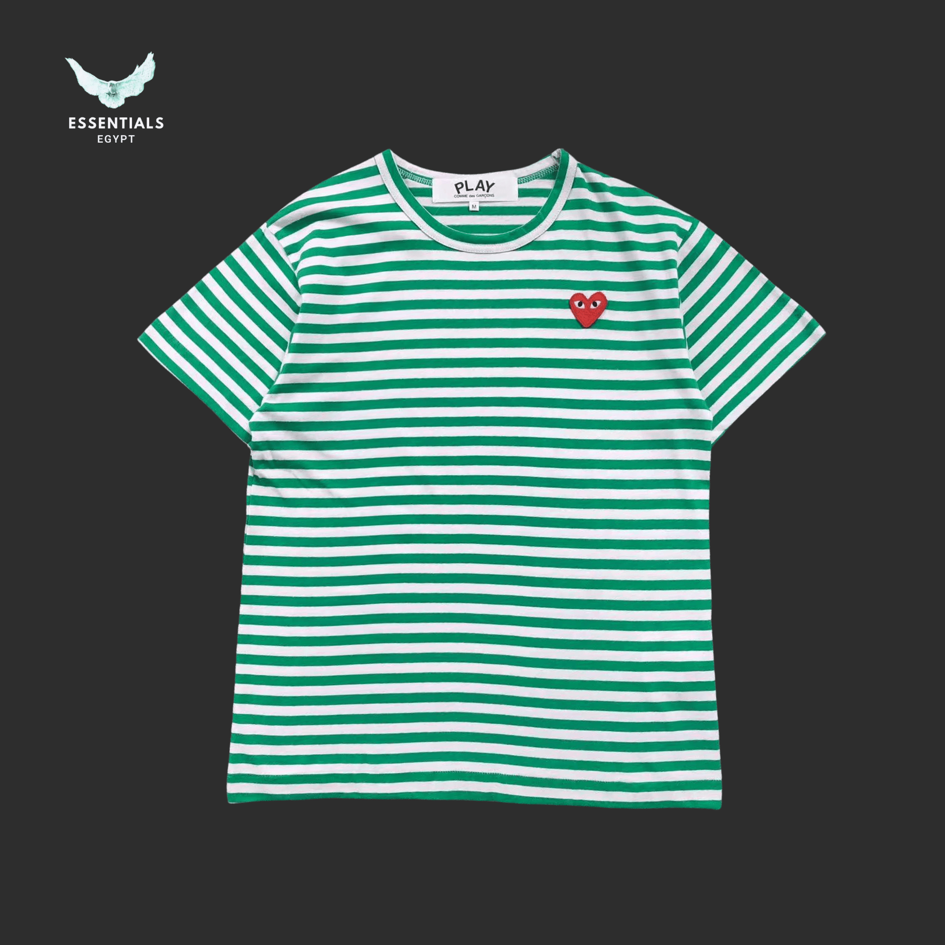 CDG Play T-Shirt – Rainbow Stripe Heart - ESSENTIALS EGYPT