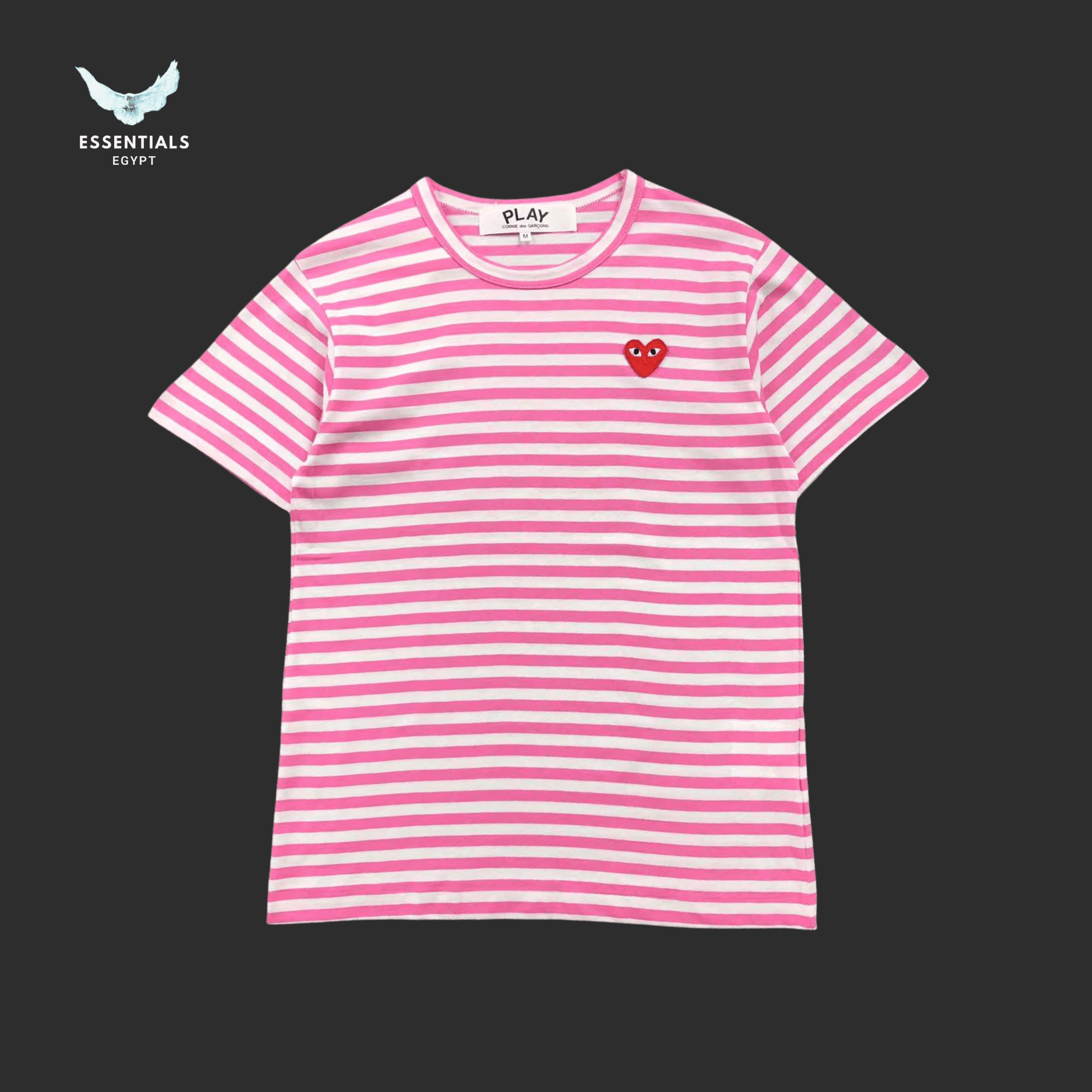 CDG Play T-Shirt – Rainbow Stripe Heart - ESSENTIALS EGYPT