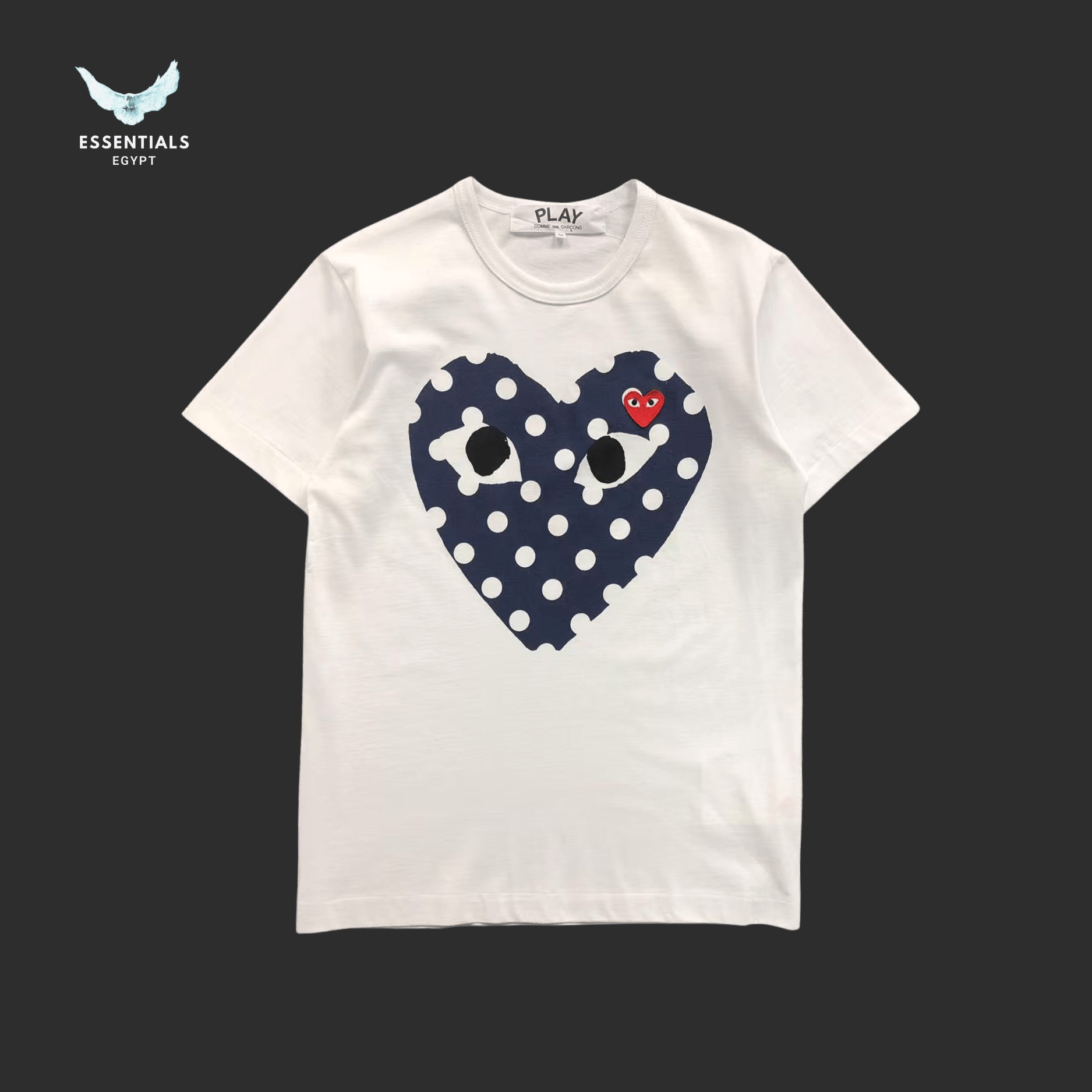 CDG T-Shirt – Polka Dot Heart Logo - ESSENTIALS EGYPT