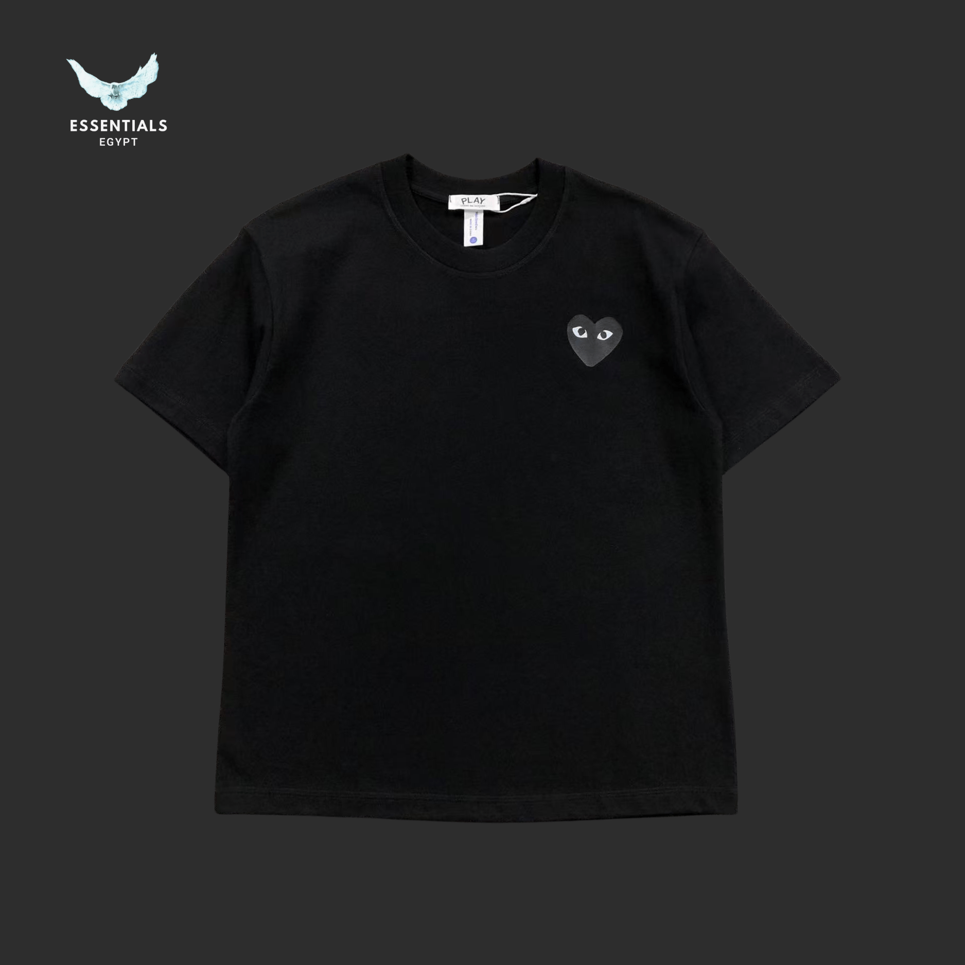 CDG Play T-Shirt – Small Heart Logo (Black & White) - ESSENTIALS EGYPT