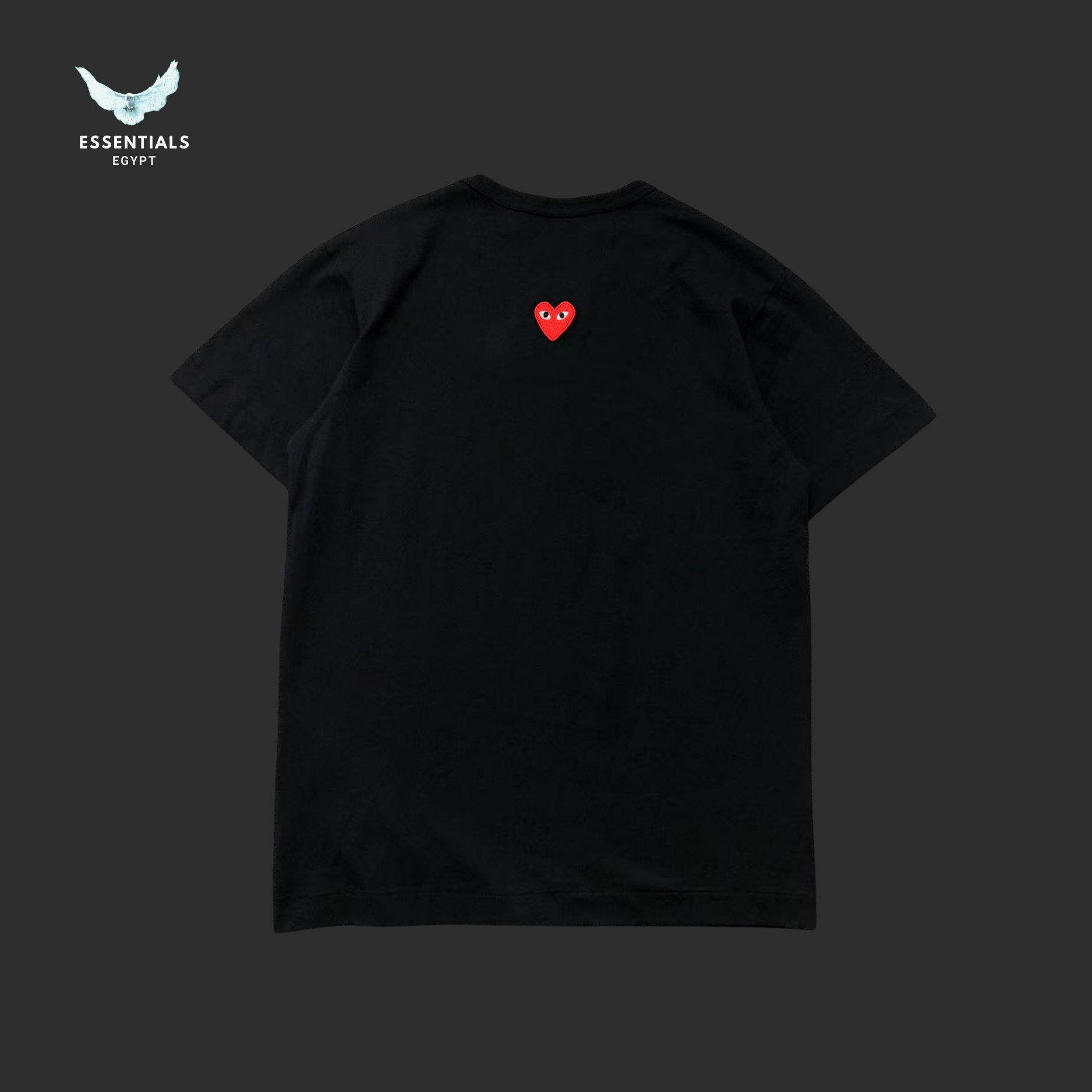 CDG Play T-Shirt – Small Red Heart Patch - ESSENTIALS EGYPT