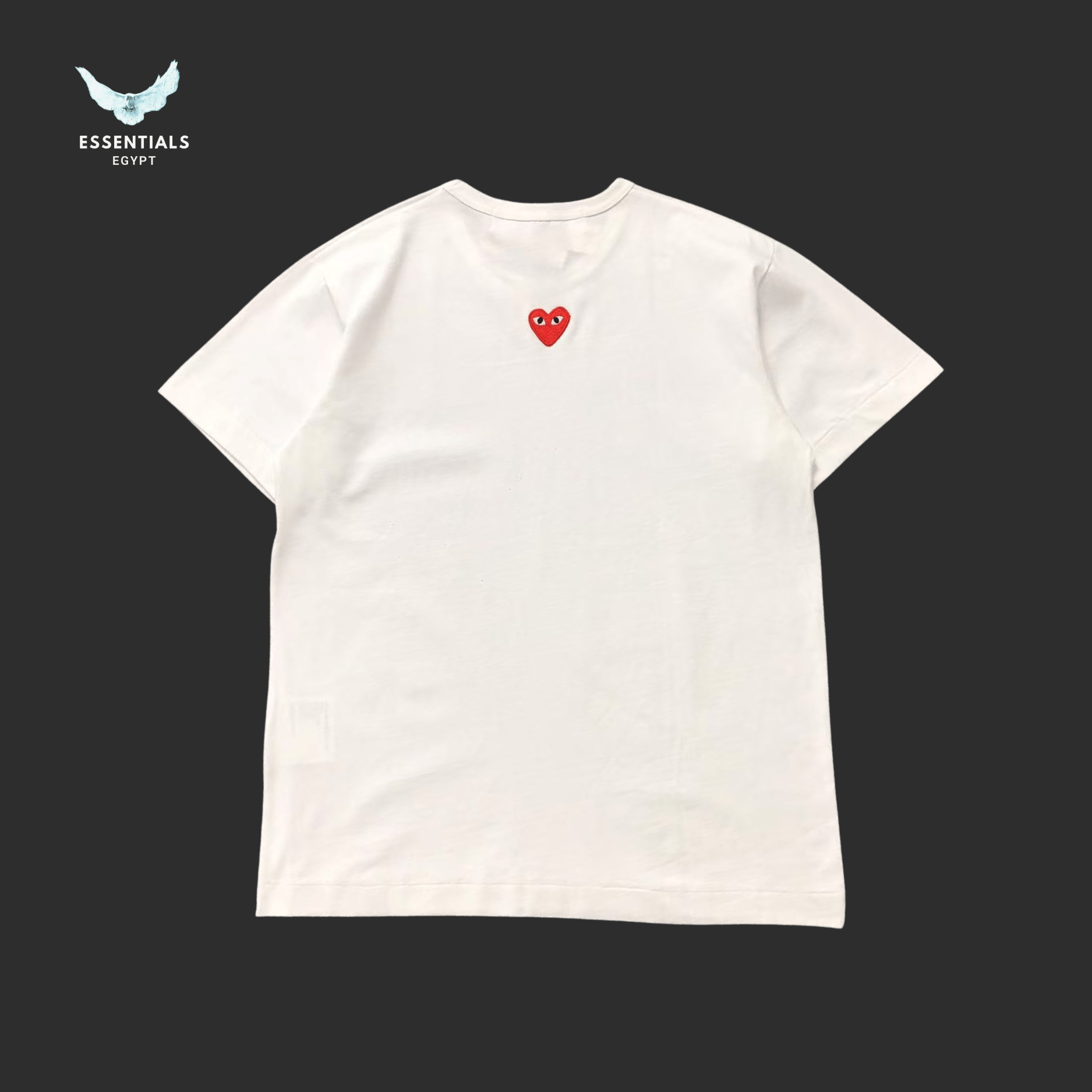 CDG Play T-Shirt – Small Red Heart Patch - ESSENTIALS EGYPT