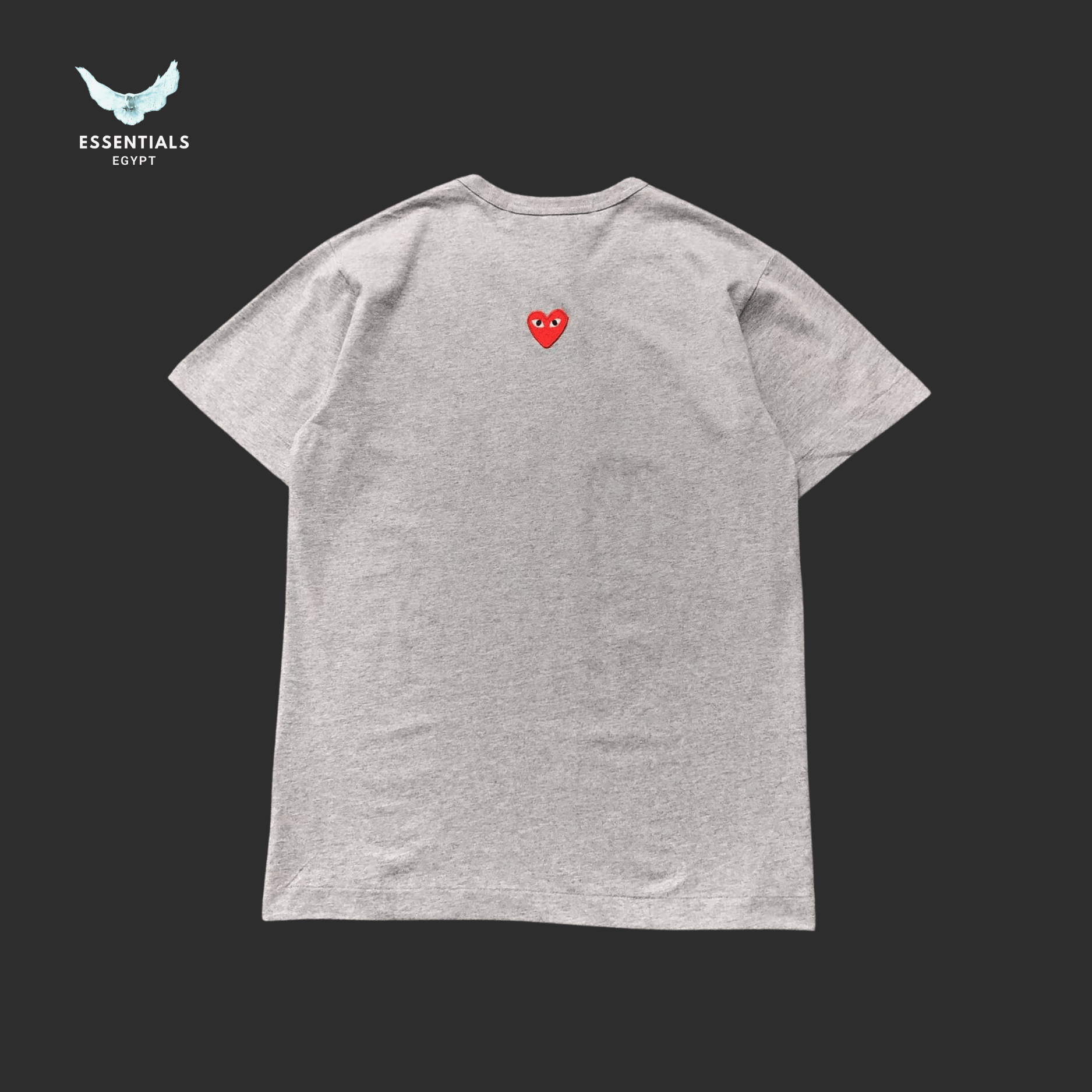 CDG Play T-Shirt – Small Red Heart Patch - ESSENTIALS EGYPT