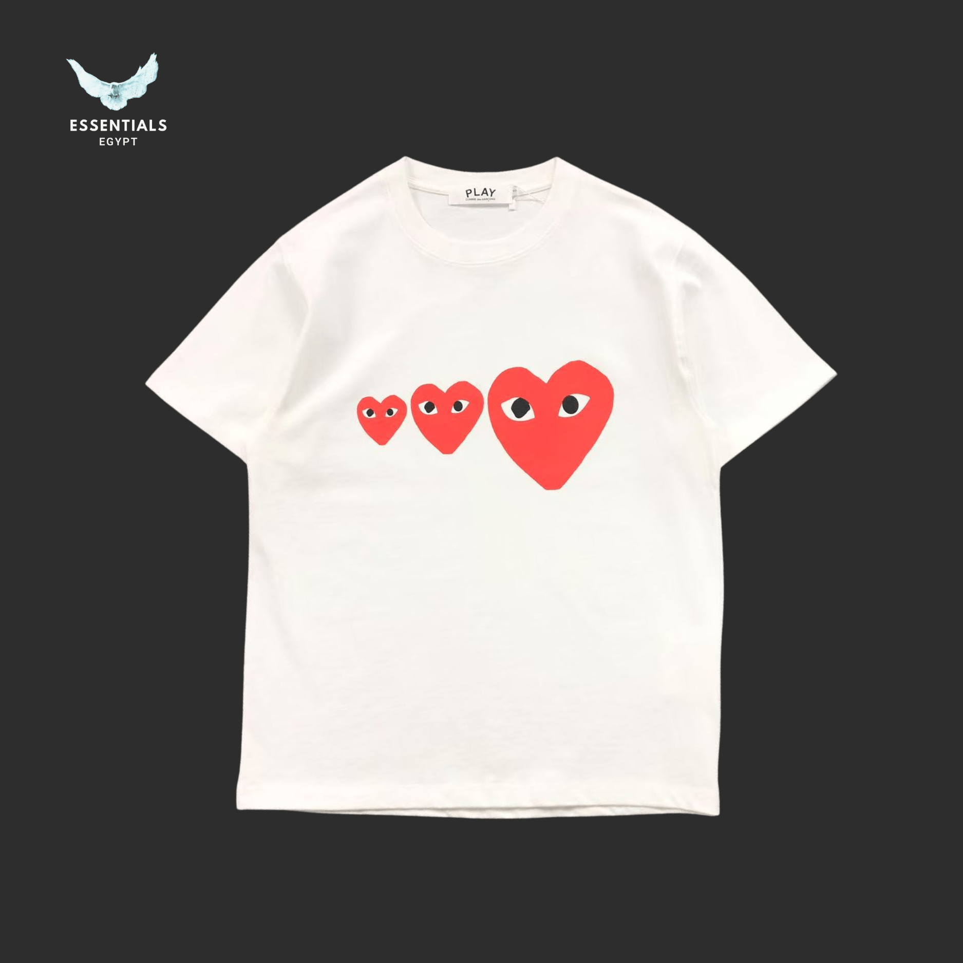 CDG T-Shirt – Triple Heart Logo - ESSENTIALS EGYPT