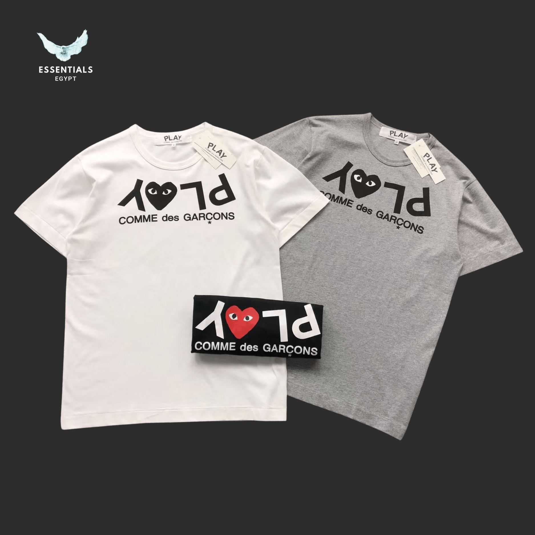 CDG T-Shirt – Upside Logo Heart Print - ESSENTIALS EGYPT