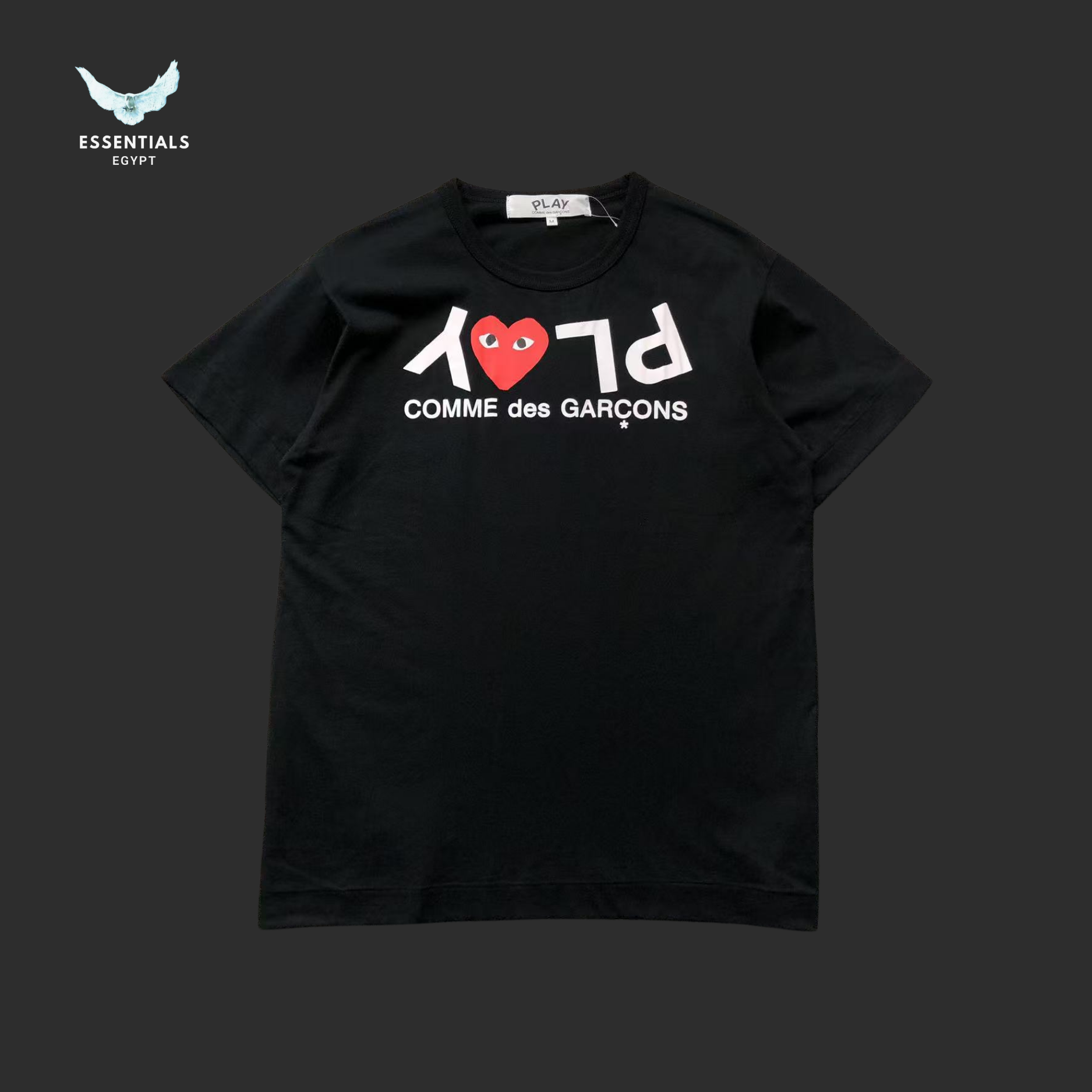 CDG T-Shirt – Upside Logo Heart Print - ESSENTIALS EGYPT