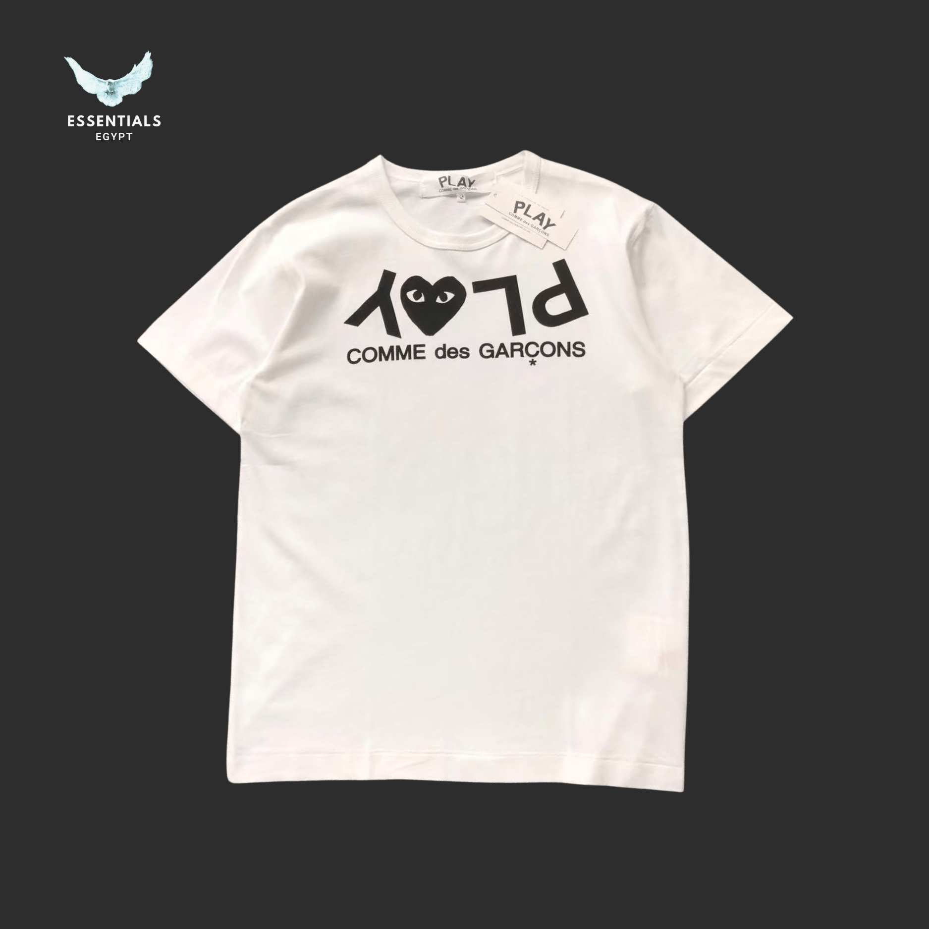 CDG T-Shirt – Upside Logo Heart Print - ESSENTIALS EGYPT