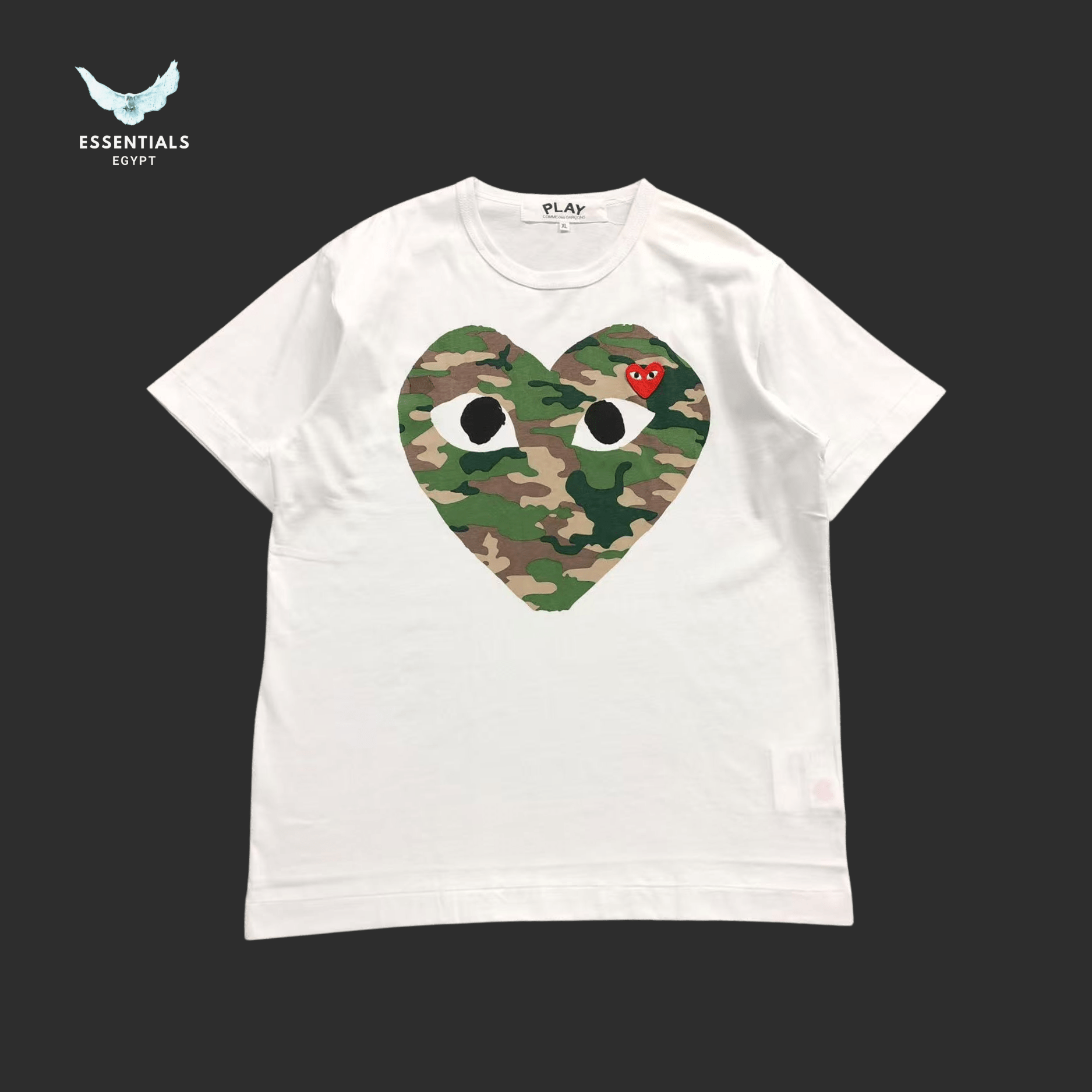 CDG Play Camo Heart T-Shirt Egypt | Essentials EG