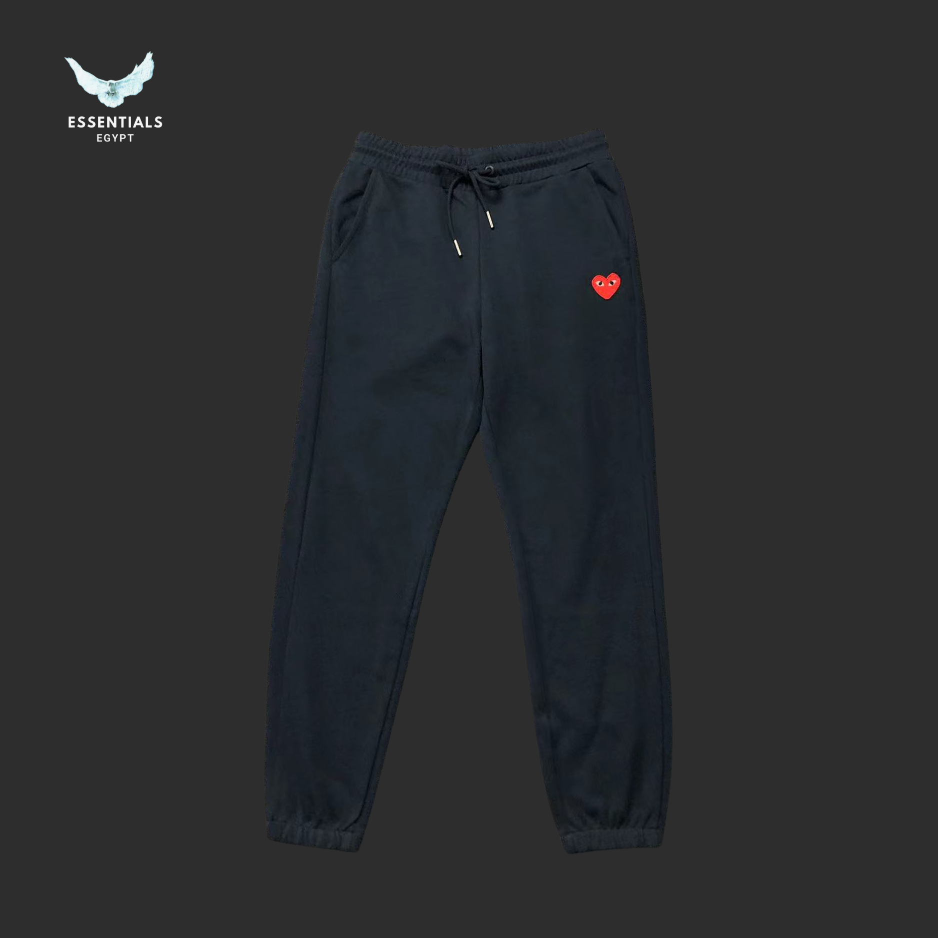CDG Play Trousers – Triple Color Heart Logo