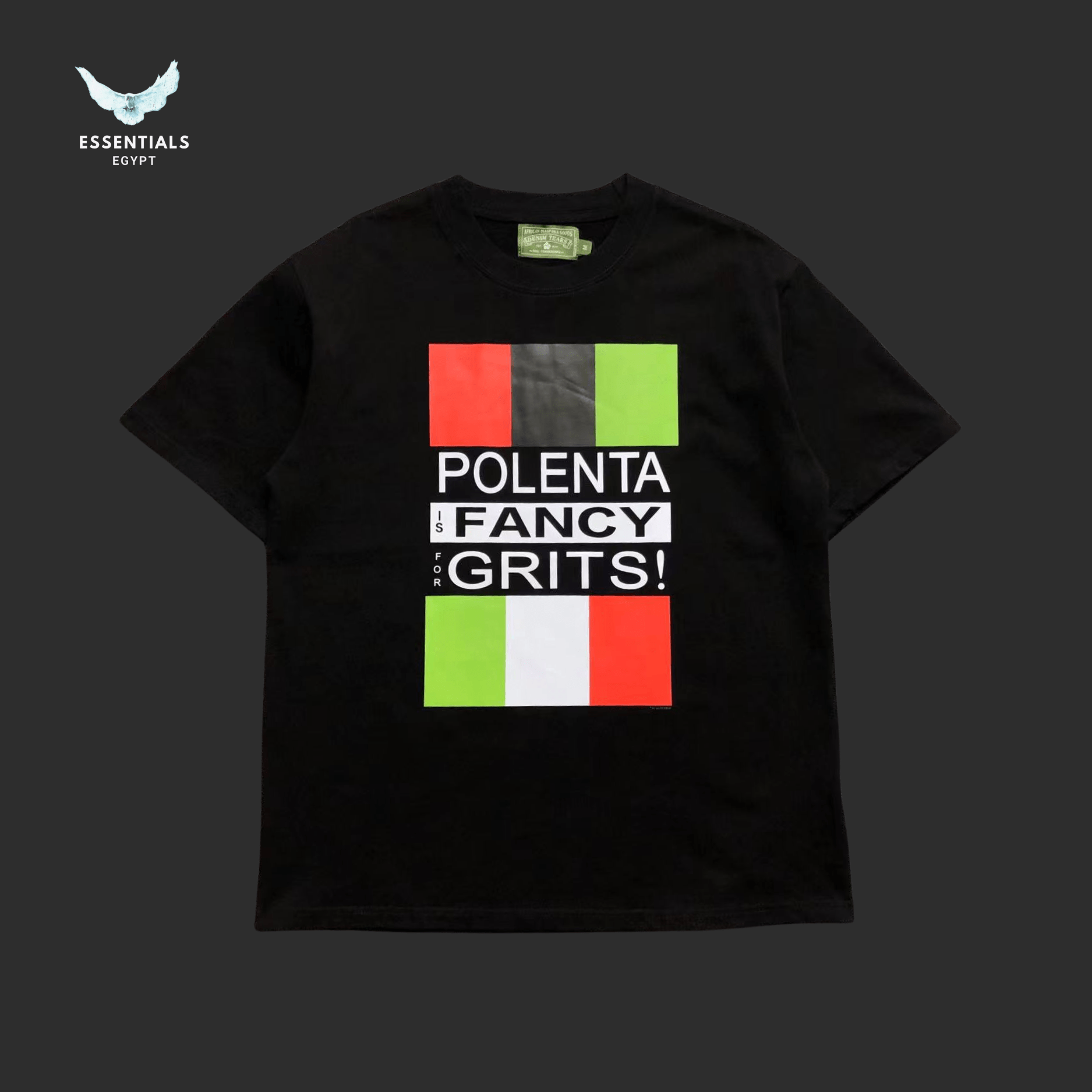Denim Tears T-Shirt – Polenta Fancy Grits Print - ESSENTIALS EGYPT