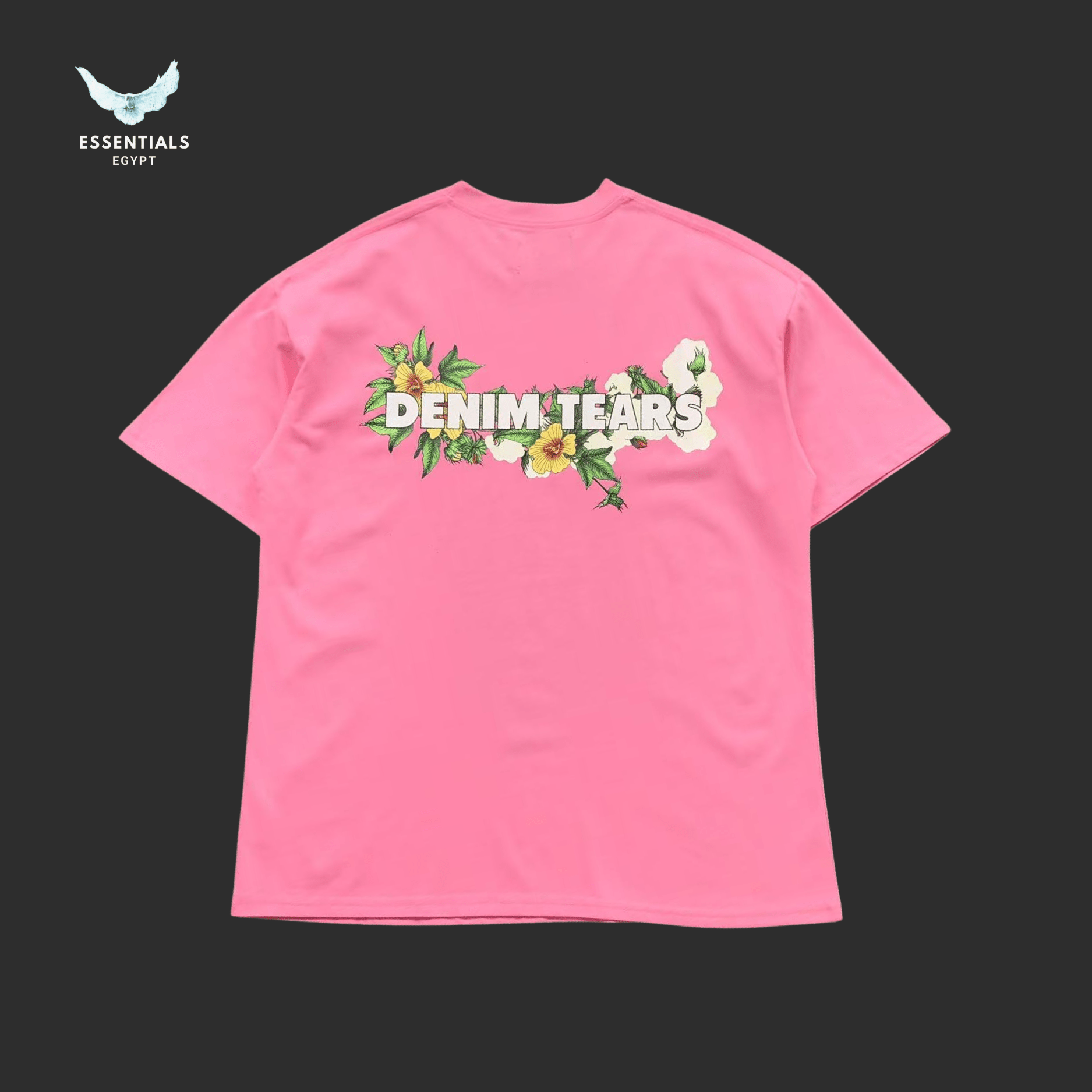 Denim Tears T-Shirt – Floral Logo Graphic - ESSENTIALS EGYPT