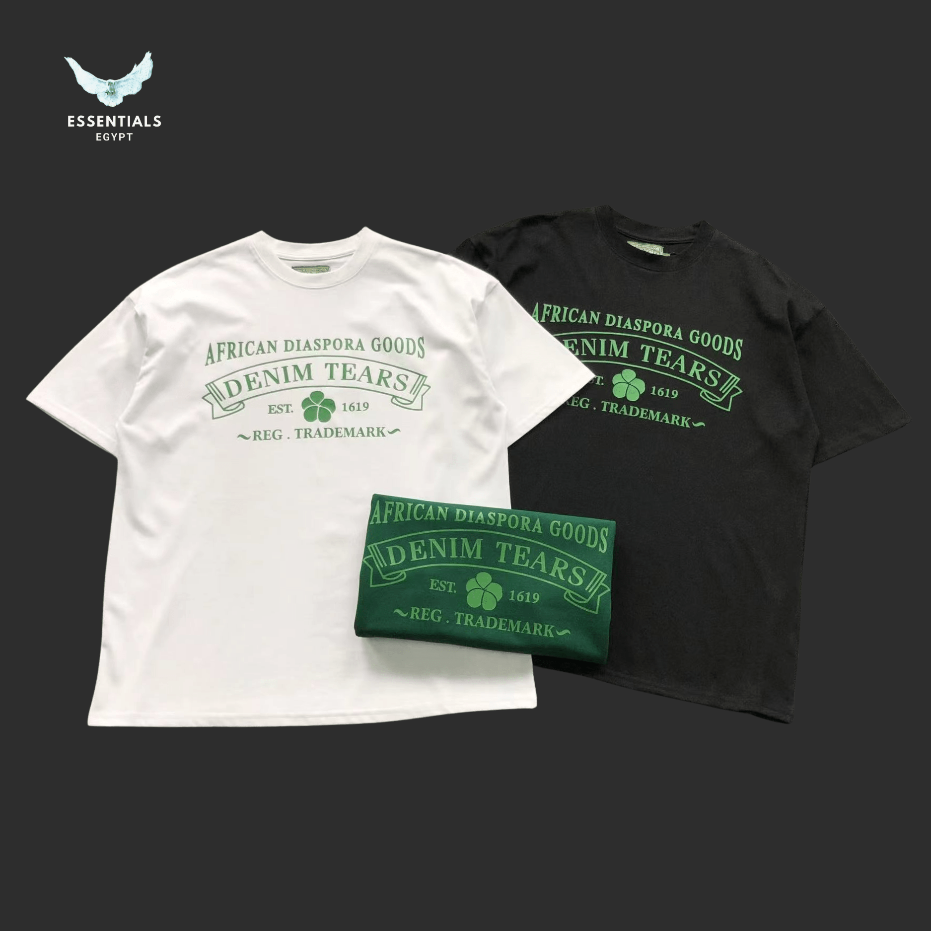 Denim Tears T-Shirt – Green African Logo - ESSENTIALS EGYPT