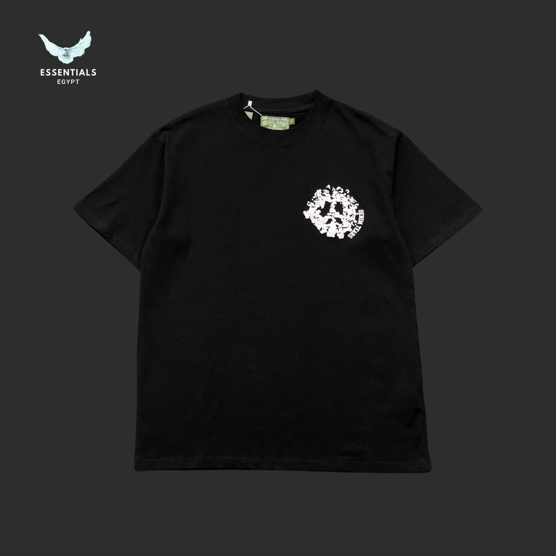 Denim Tears T-Shirt – White Cotton Wreath Chest Print - ESSENTIALS EGYPT