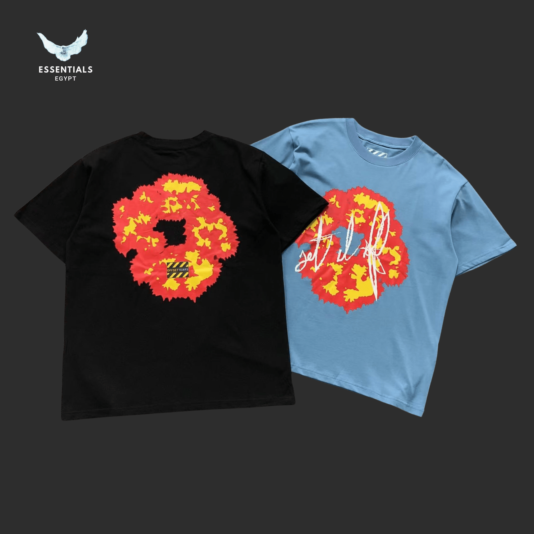 Denim Tears T-Shirt – Red Wreath Print - ESSENTIALS EGYPT