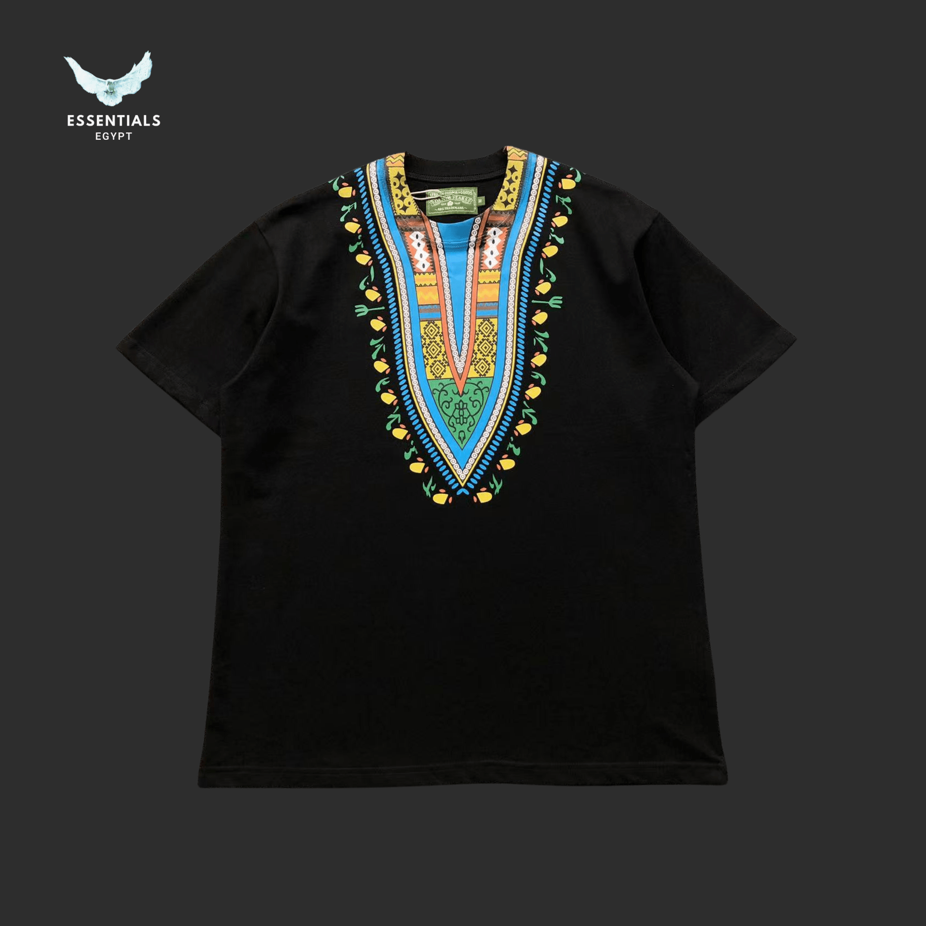 Denim Tears T-Shirt – Dashiki Print Graphic - ESSENTIALS EGYPT