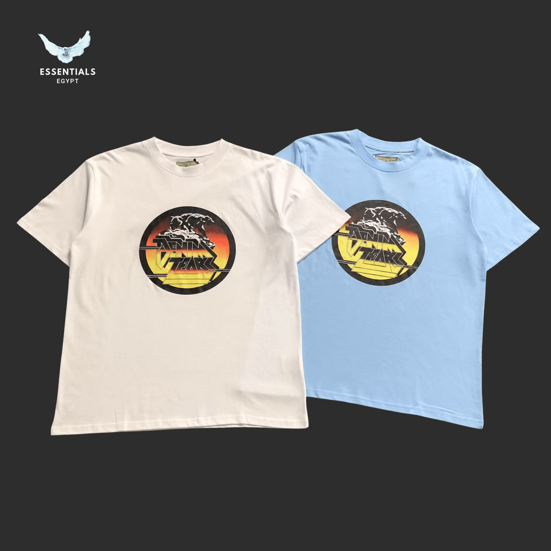 Denim Tears T-Shirt – Sunset Graphic Print - ESSENTIALS EGYPT