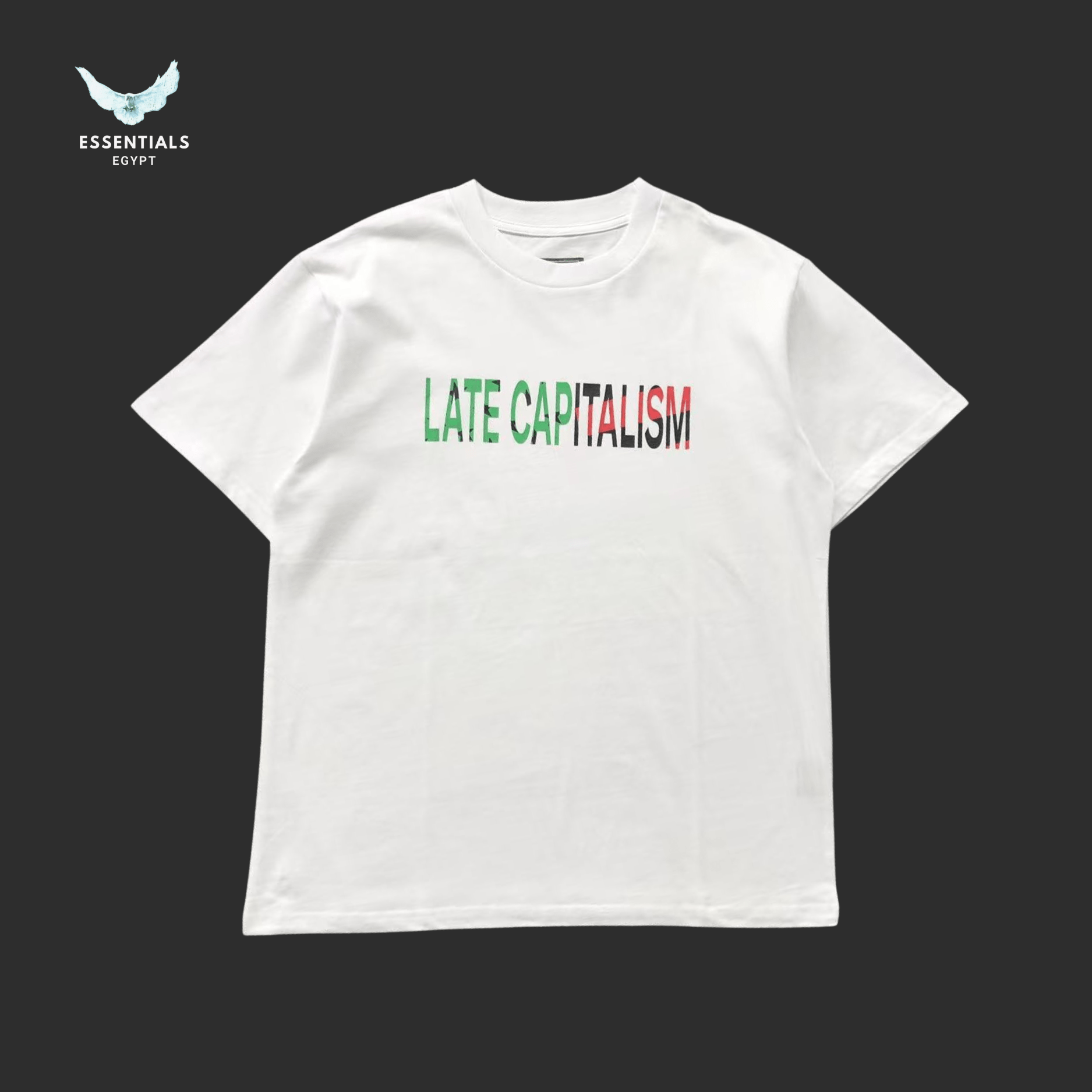 Denim Tears T-Shirt – Late Capitalism Print - ESSENTIALS EGYPT