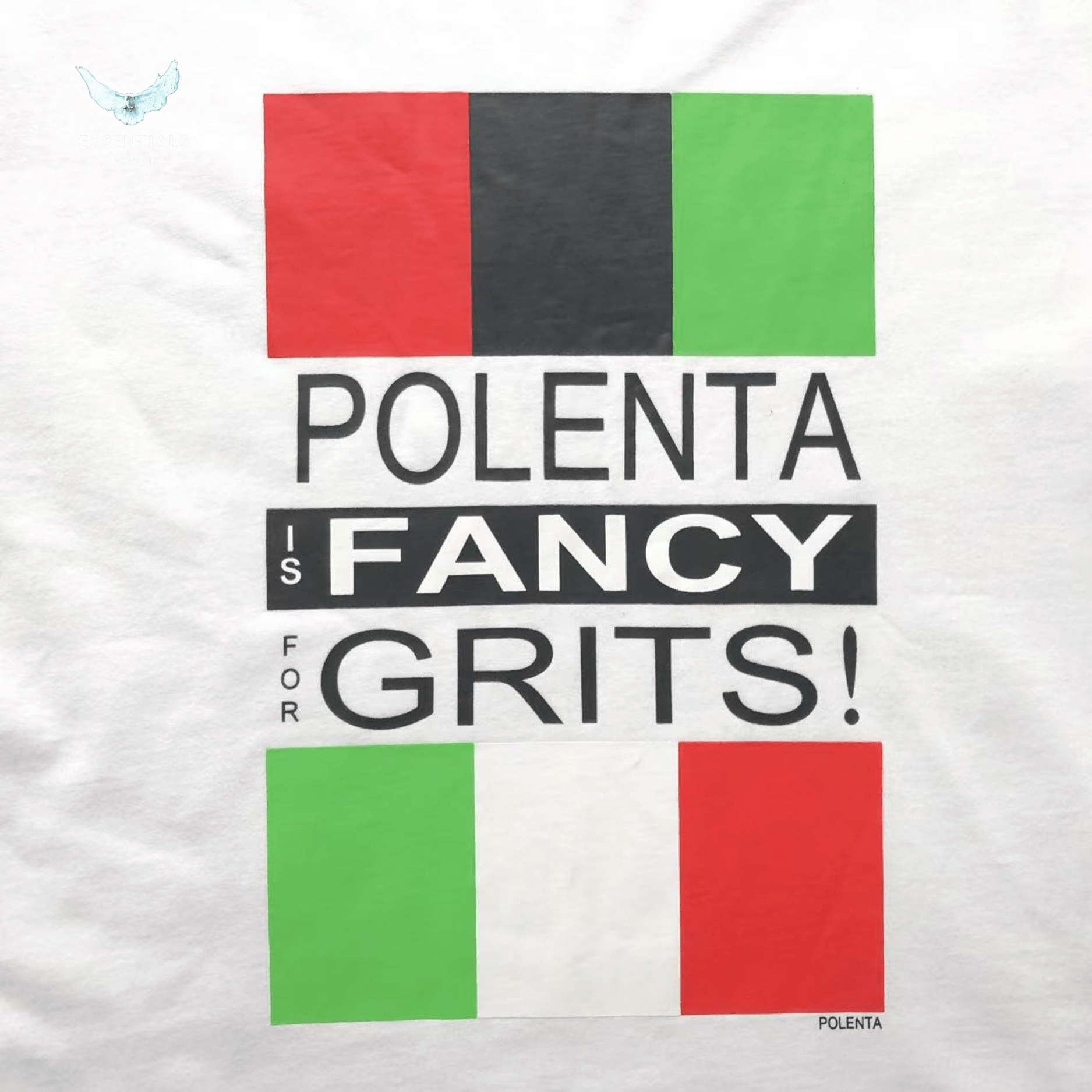 Denim Tears T-Shirt – Polenta Grits Italian Flag - ESSENTIALS EGYPT