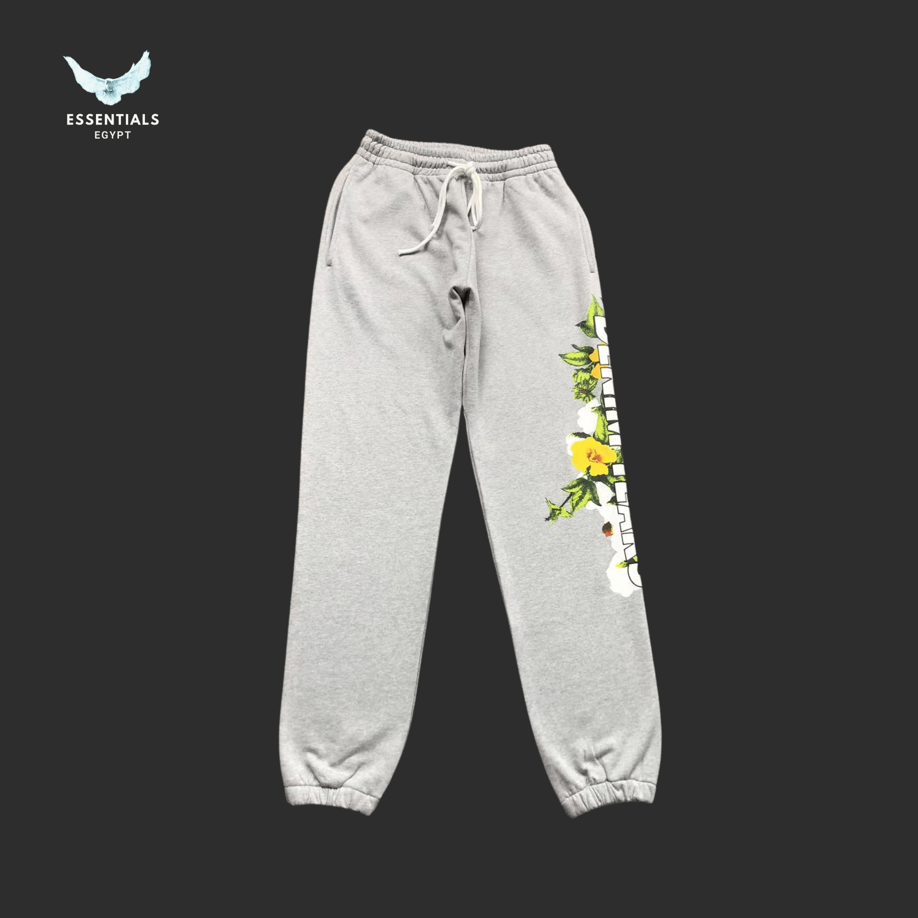 Denim Tears Trousers – Grey Graphic Print - ESSENTIALS EGYPT