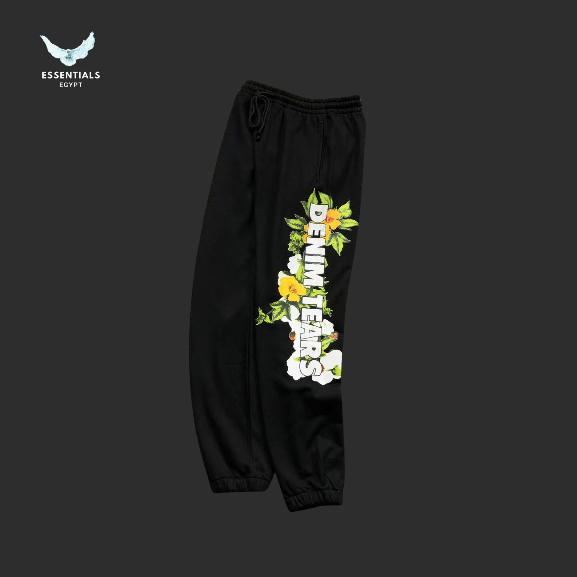 Denim Tears Trousers – Grey Graphic Print - ESSENTIALS EGYPT