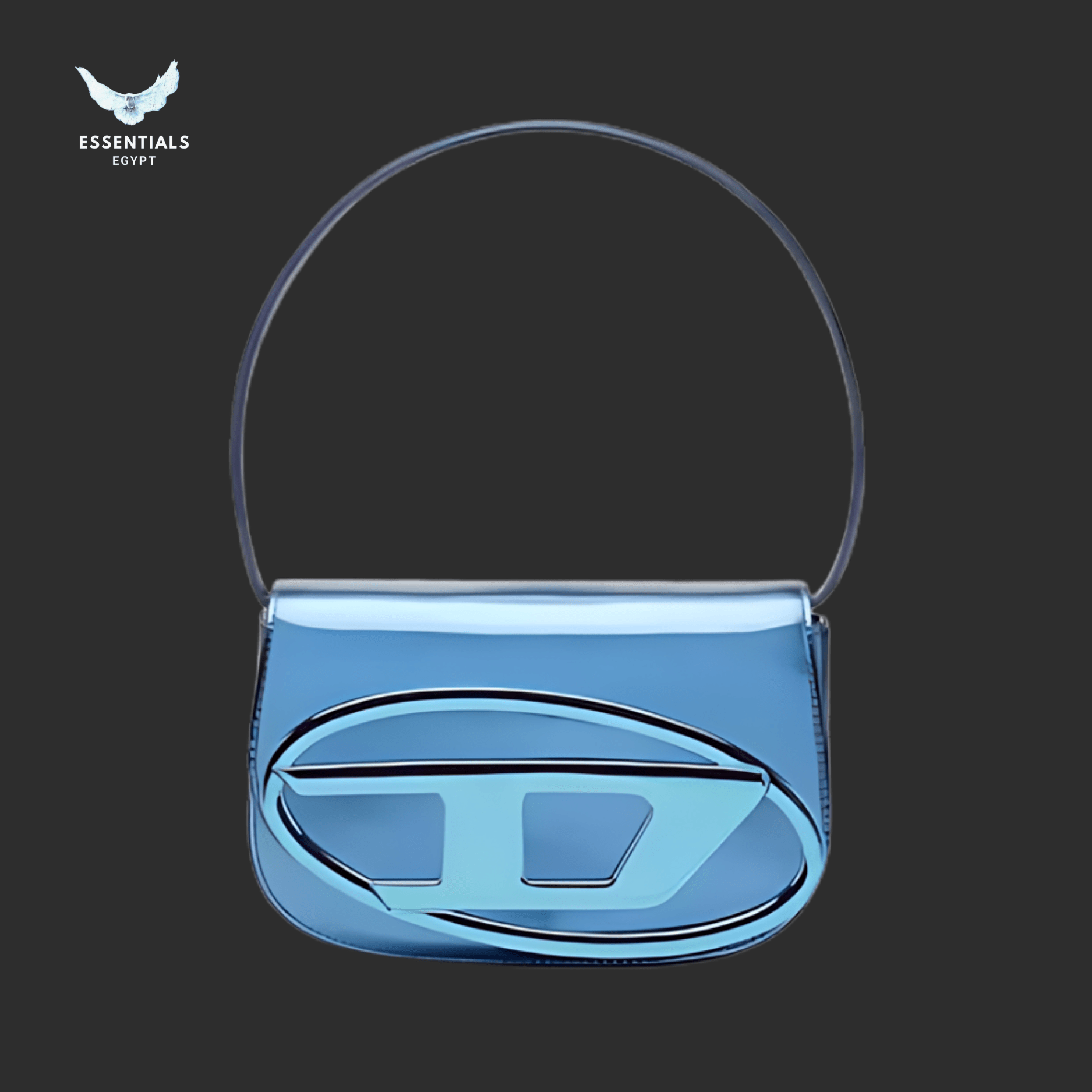 Diesel 1DR Shoulder Bag – Blue Mirrored Leather - ESSENTIALS EGYPT