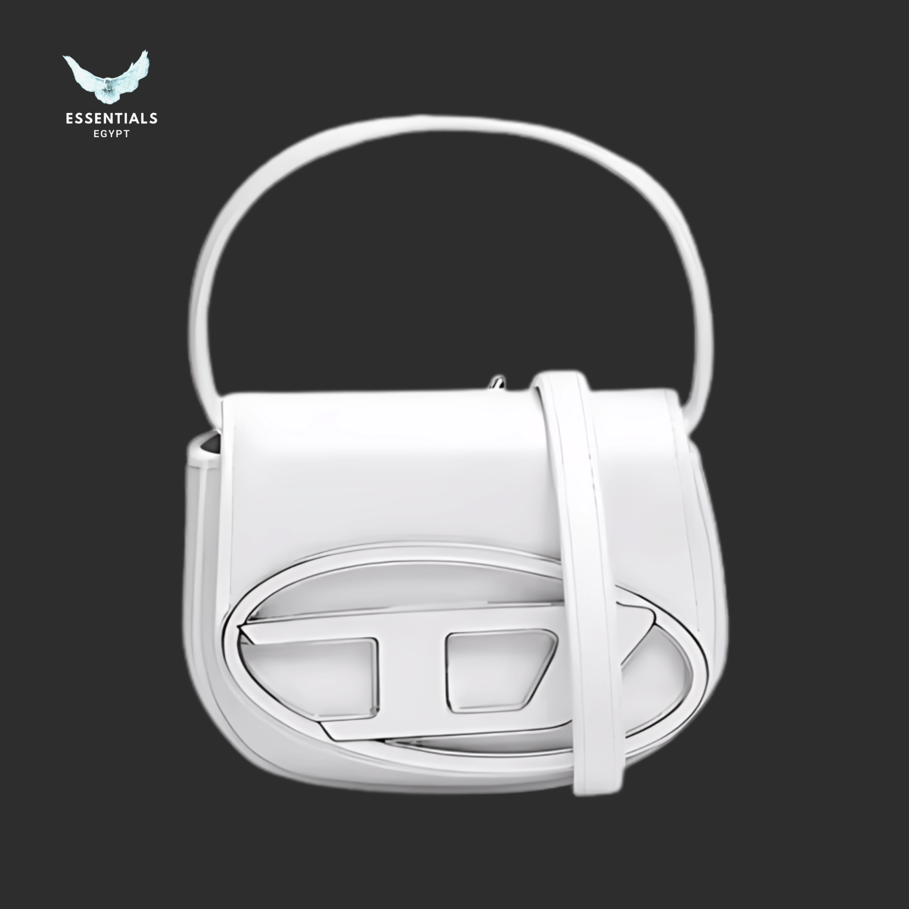 Diesel 1DR XS Mini Bag – White with D - Plaque - ESSENTIALS EGYPT