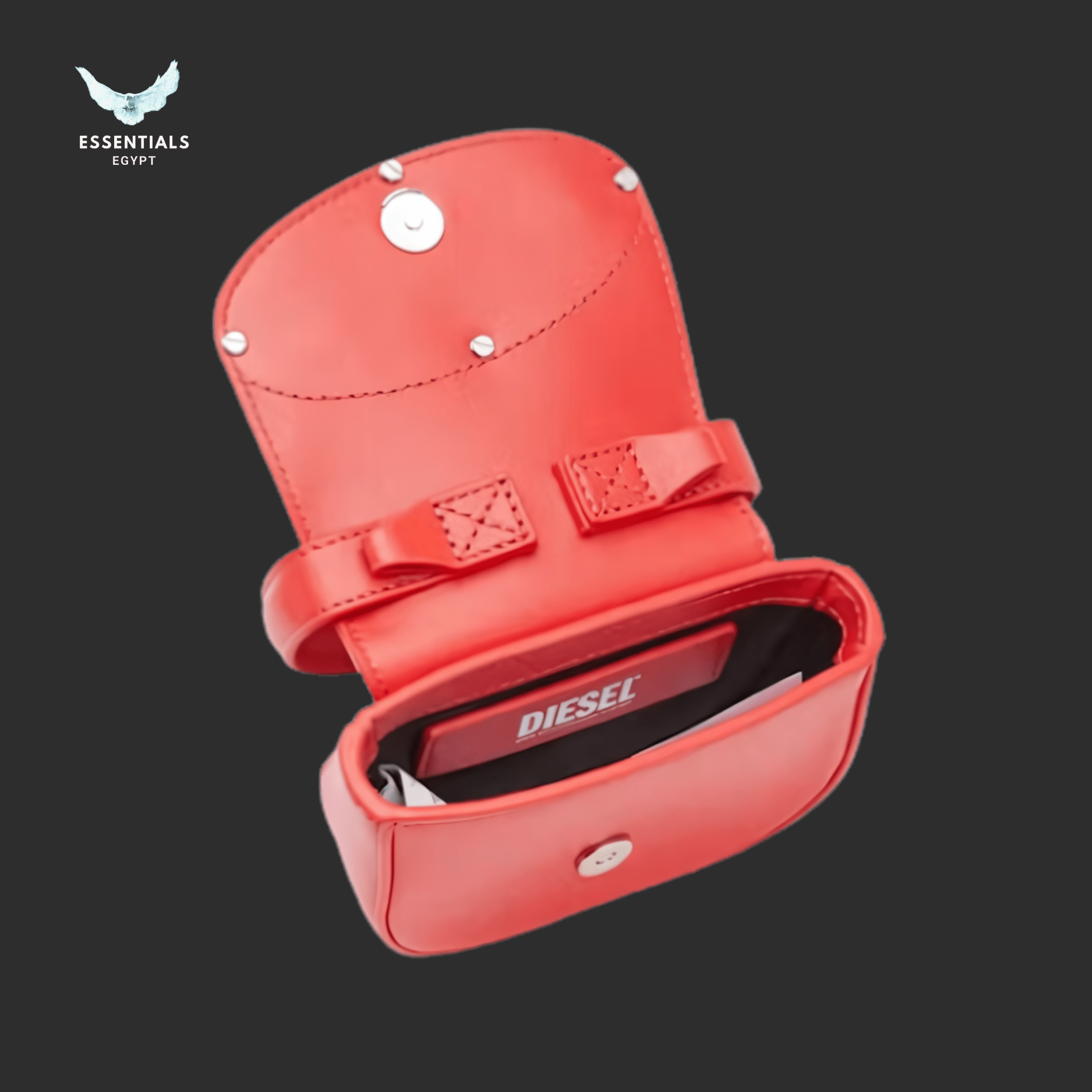 Diesel 1DR Shoulder Bag – Red Nappa Leather - ESSENTIALS EGYPT