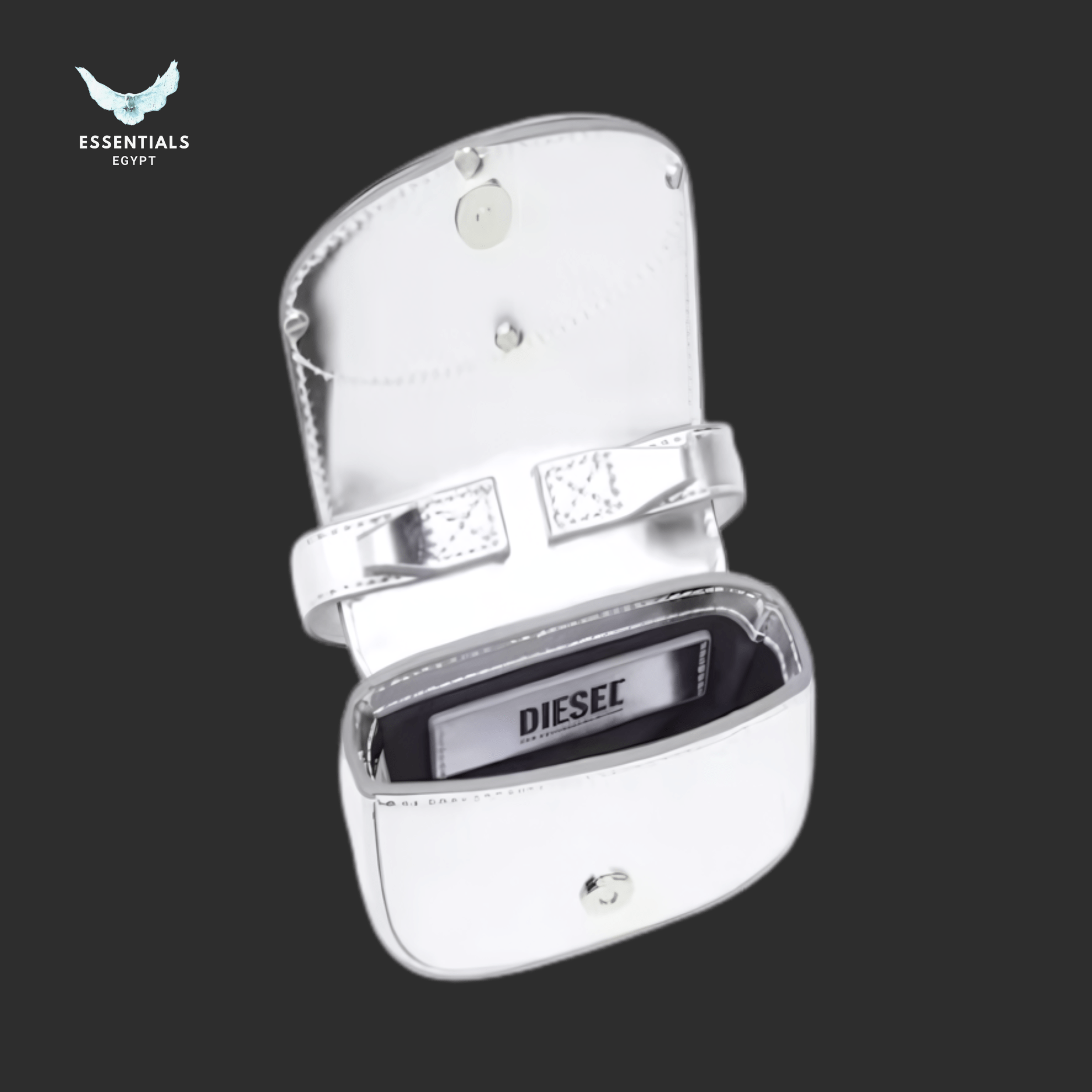 Diesel 1DR XS Mini Bag – Silver with D - Plaque - ESSENTIALS EGYPT
