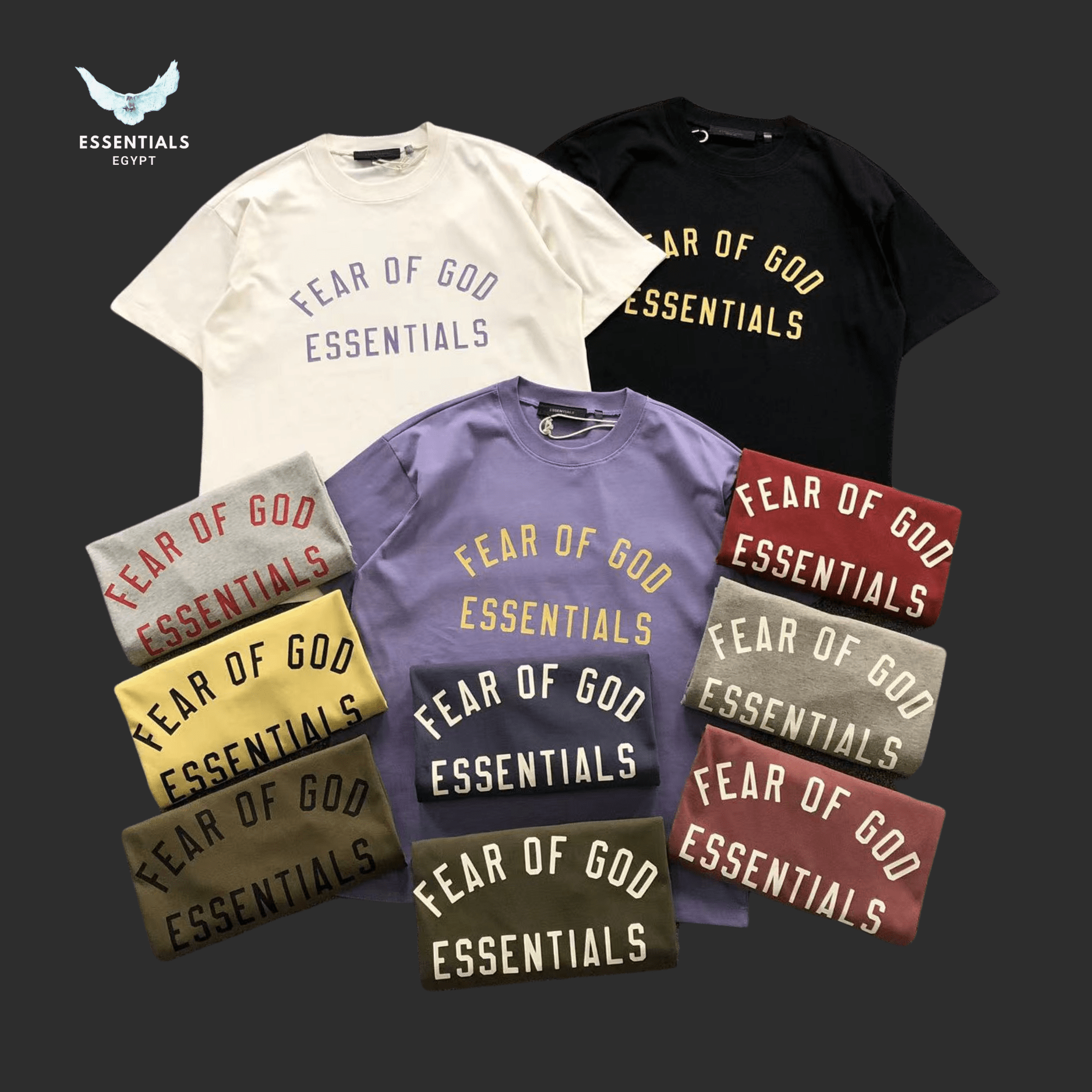 Essentials T-Shirt – Tonal Text Print - ESSENTIALS EGYPT
