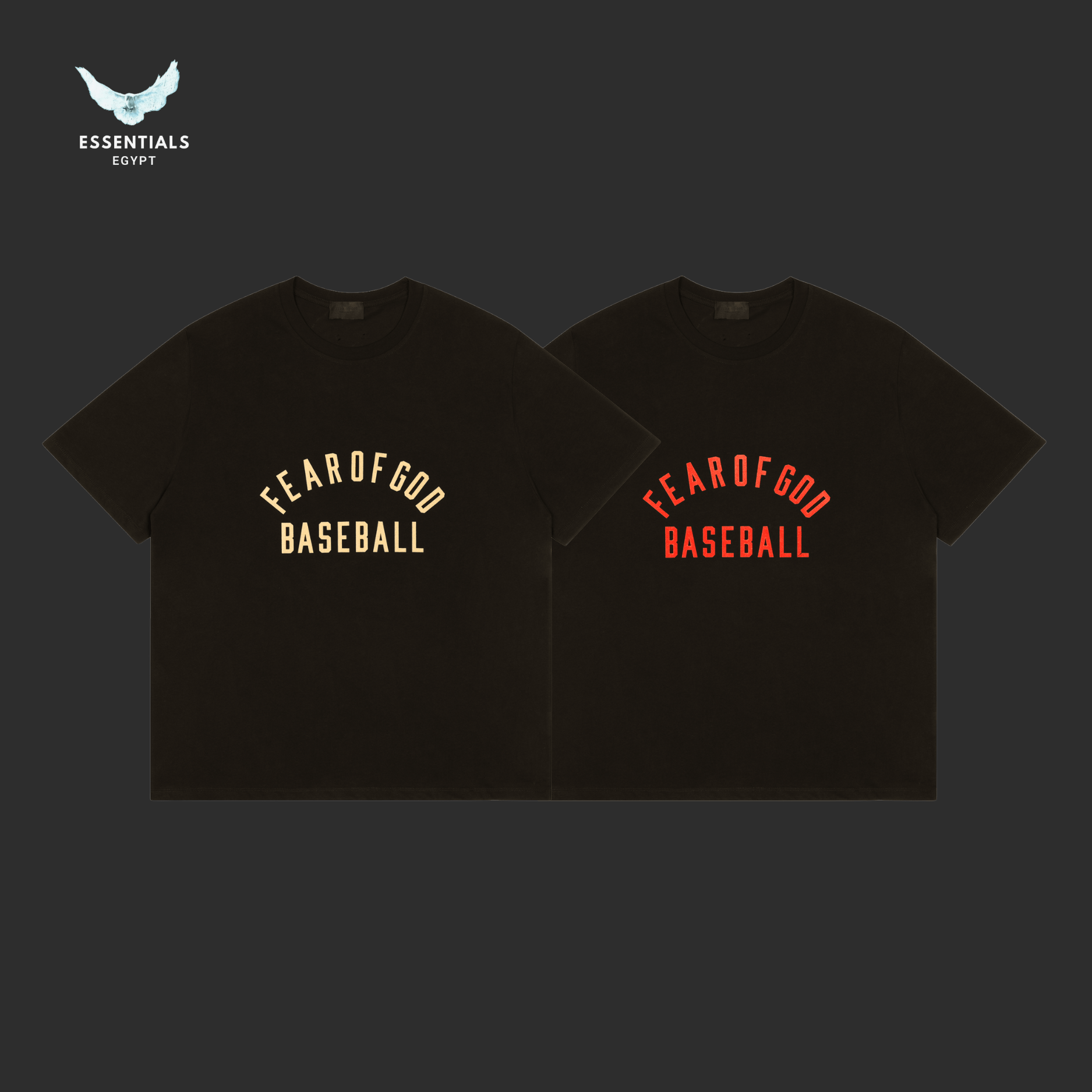 Essentials Fear of God T-Shirt – Baseball Logo (Black) - ESSENTIALS EGYPT