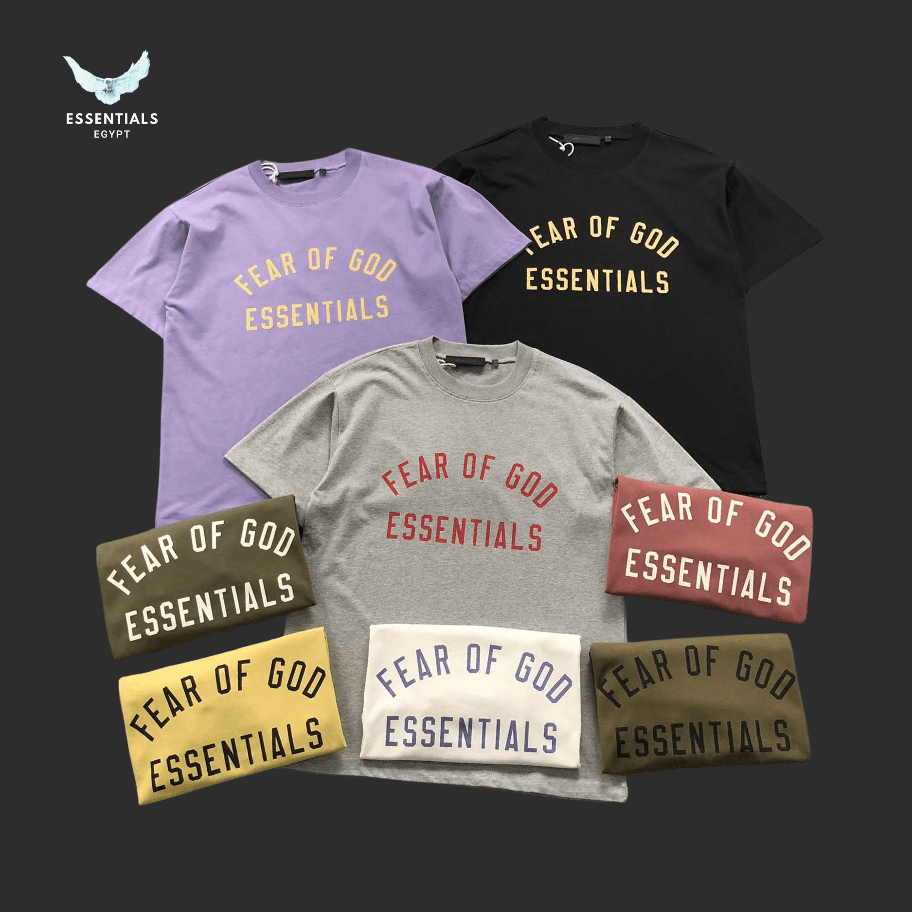 Essentials T-Shirt – Multi Logo Drop - ESSENTIALS EGYPT