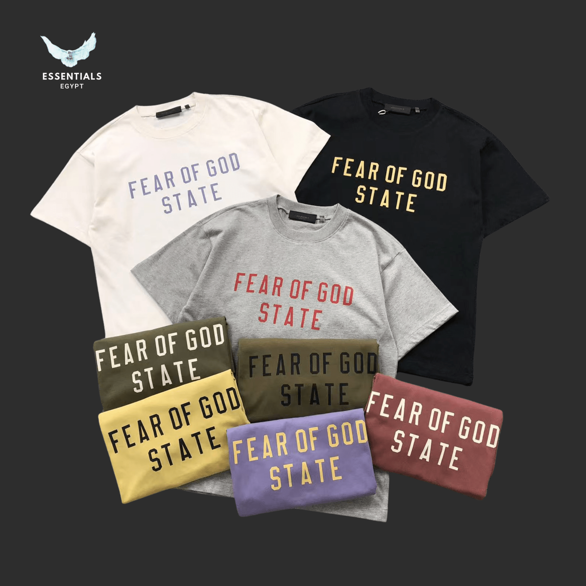 Essentials Fear of God T-Shirt – STATE Logo Pack - ESSENTIALS EGYPT
