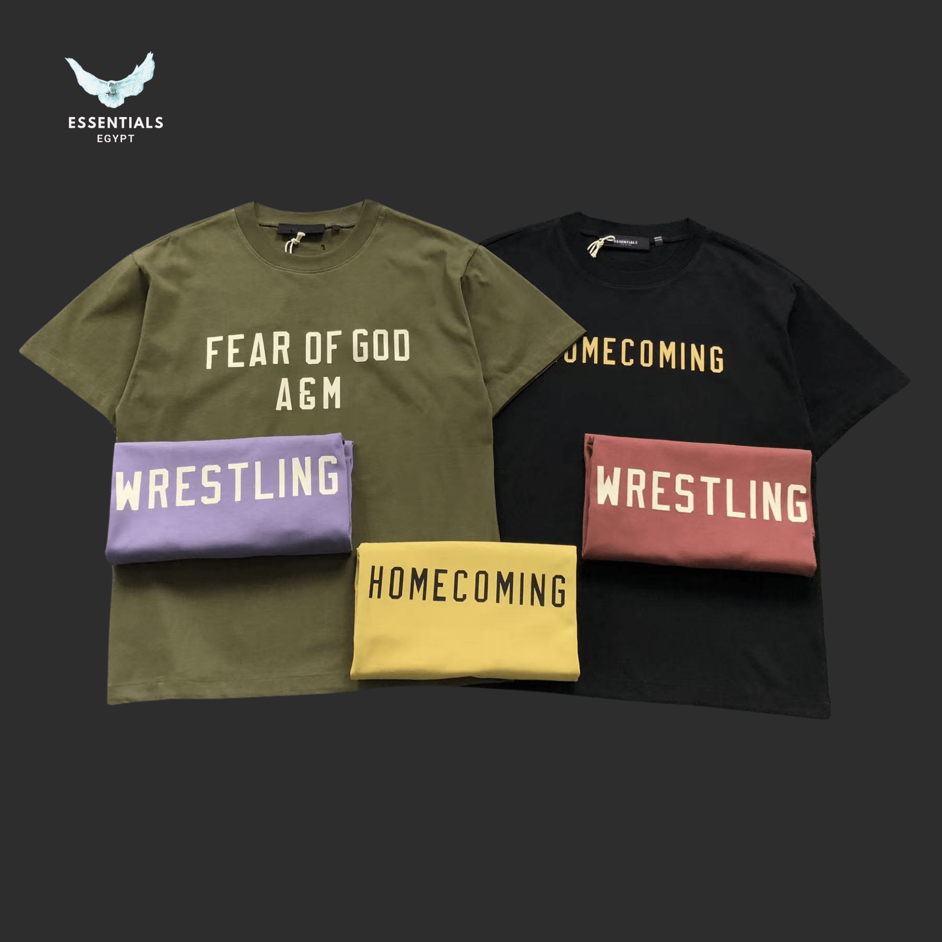 Essentials Fear of God T-Shirt – Homecoming Wrestling - ESSENTIALS EGYPT