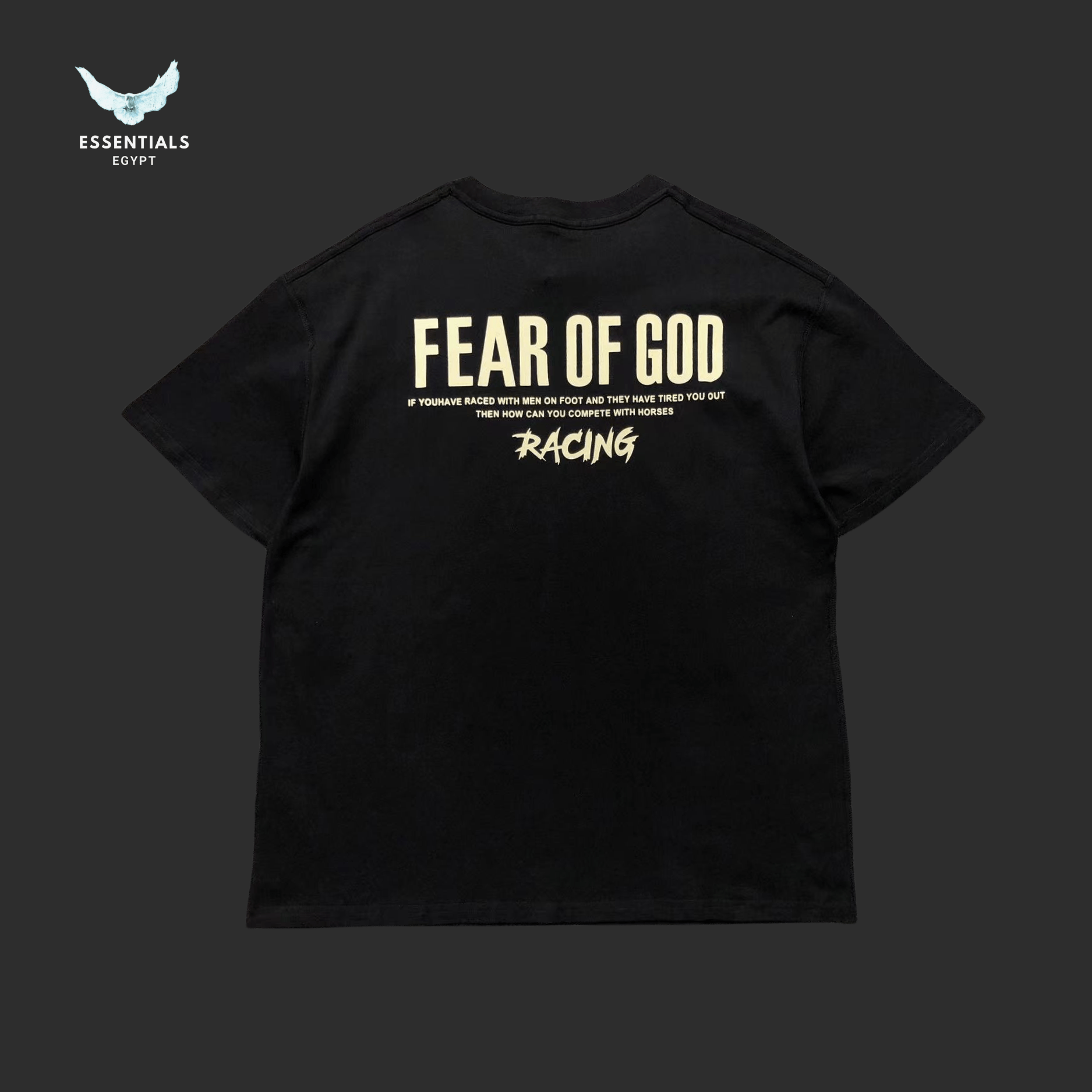 Essentials Fear of God T-Shirt – Racing Print - ESSENTIALS EGYPT