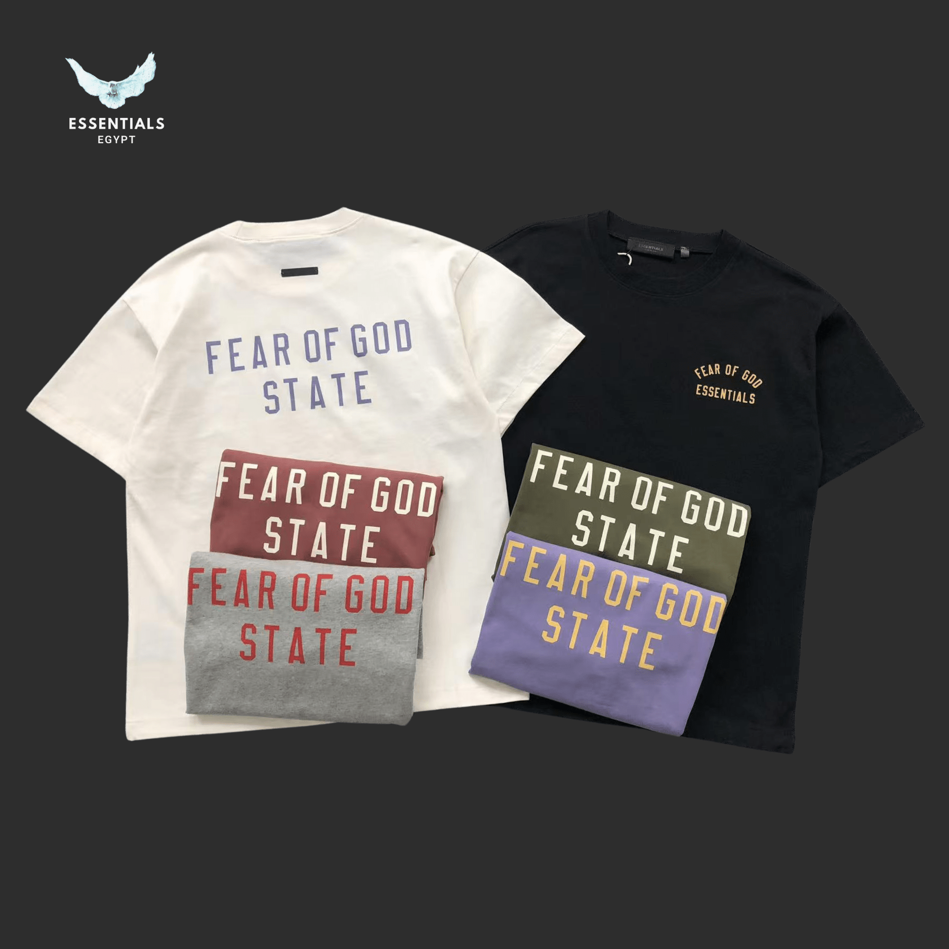 Fear of God T-Shirt – STATE Triple Logo - ESSENTIALS EGYPT