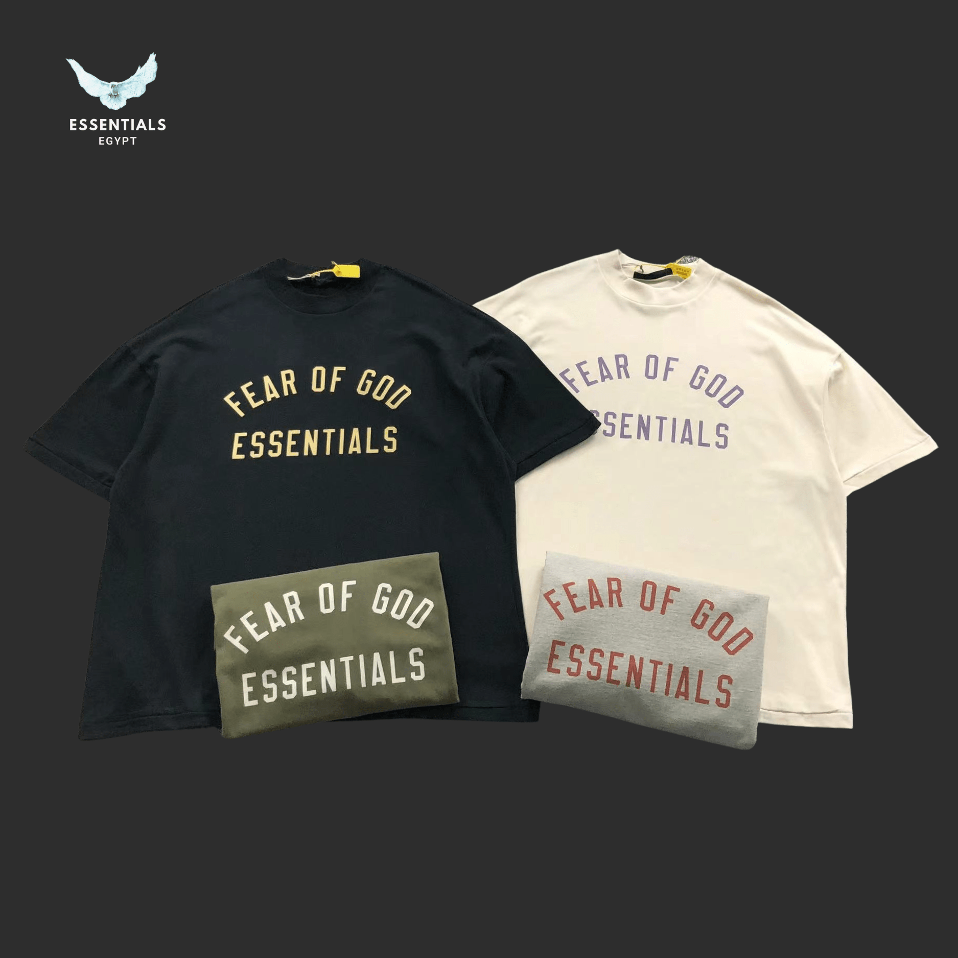 Essentials T-Shirt – Arched Logo Drop - ESSENTIALS EGYPT