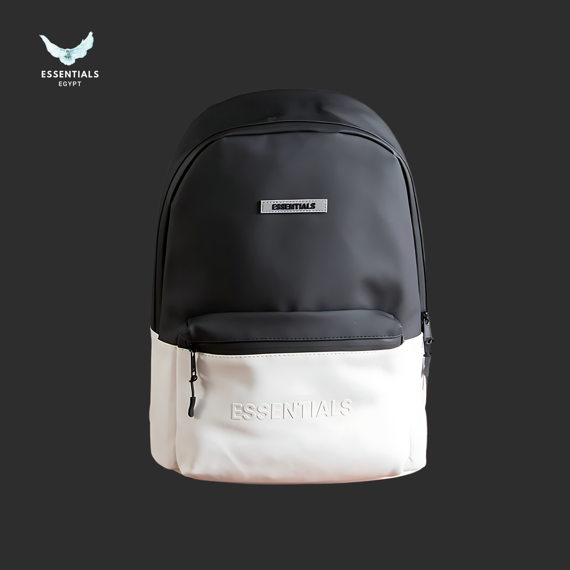 Essentials Backpack – Black & White Contrast - ESSENTIALS EGYPT