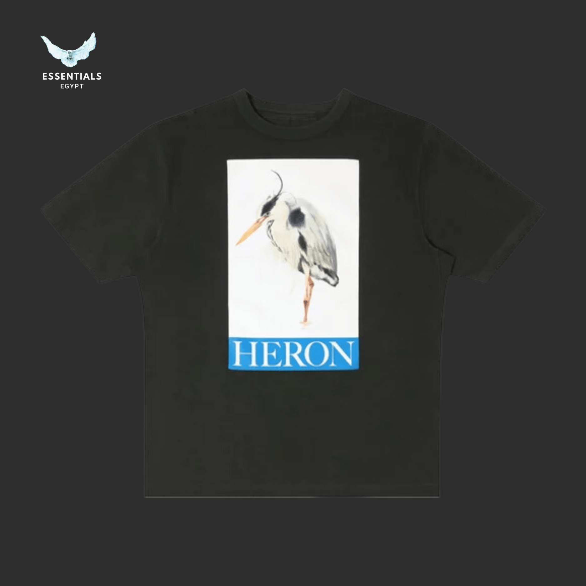 Heron Preston T-Shirt – Painted Heron (Black/Blue) - ESSENTIALS EGYPT