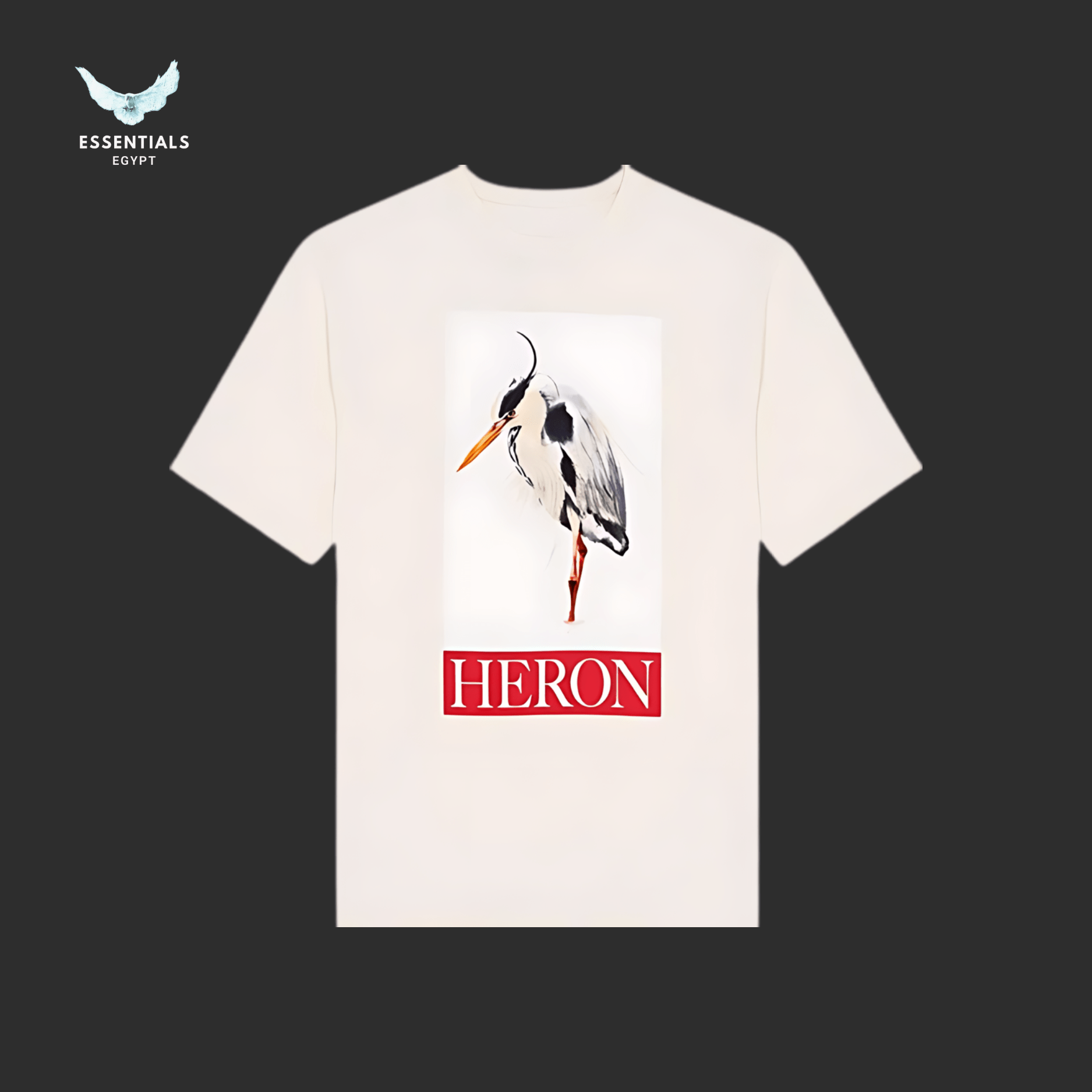 Heron Preston T-Shirt – Painted Heron (Ivory) - ESSENTIALS EGYPT