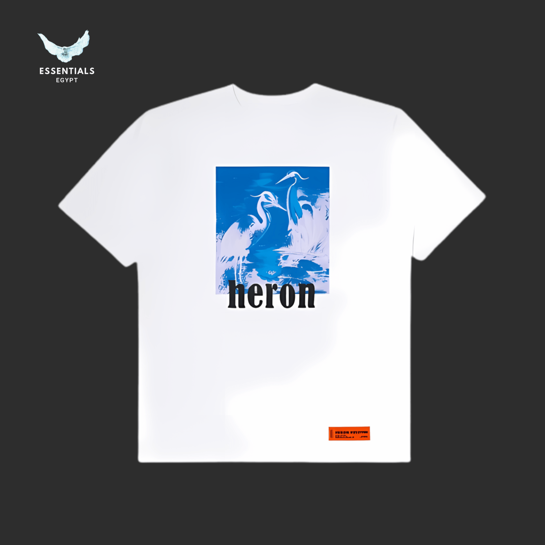 Heron Preston T-Shirt – Herons Short Sleeve(White/Blue) - ESSENTIALS EGYPT
