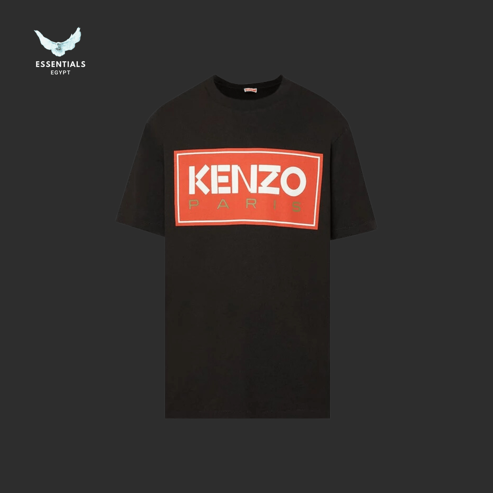 Kenzo T-Shirt – Paris Box Logo Black - ESSENTIALS EGYPT