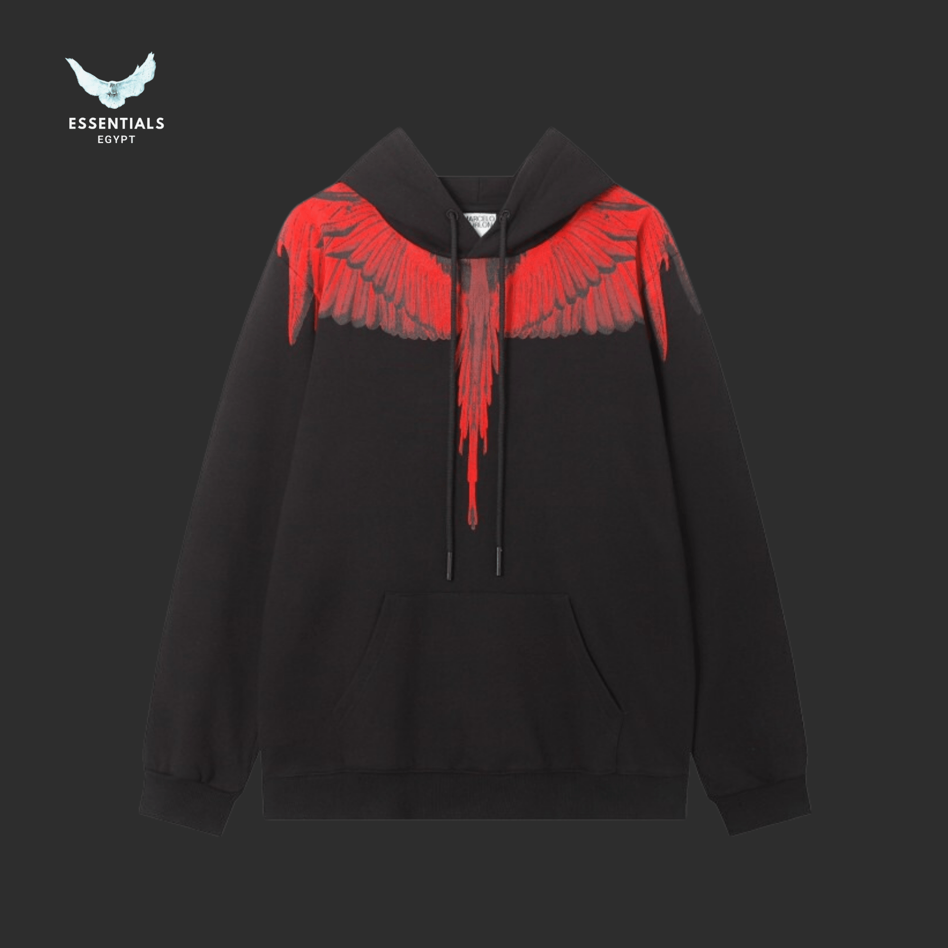 Marcelo Burlon Hoodie – Red Feather Wings - ESSENTIALS EGYPT